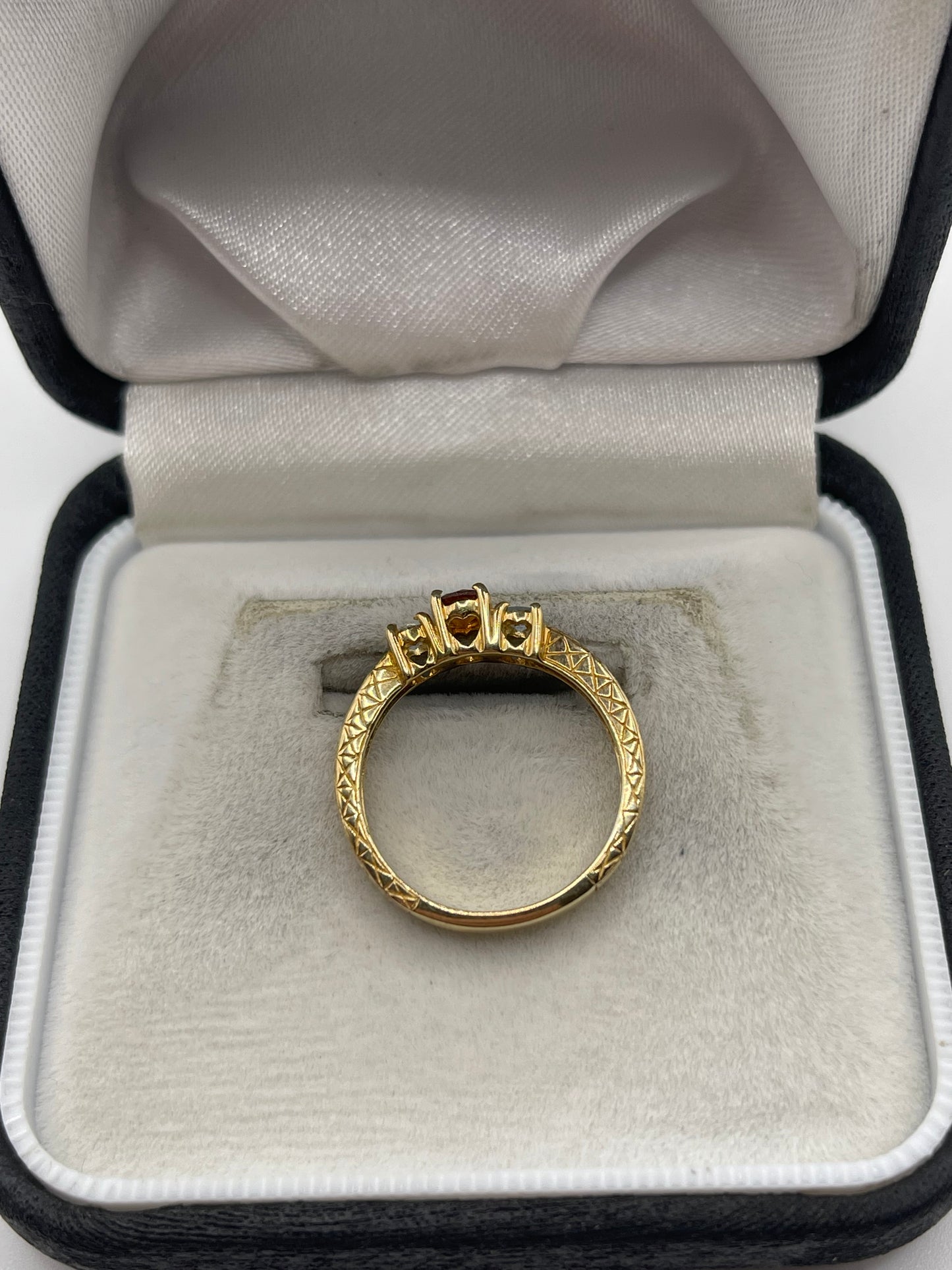 9ct gold citrine and topaz ring