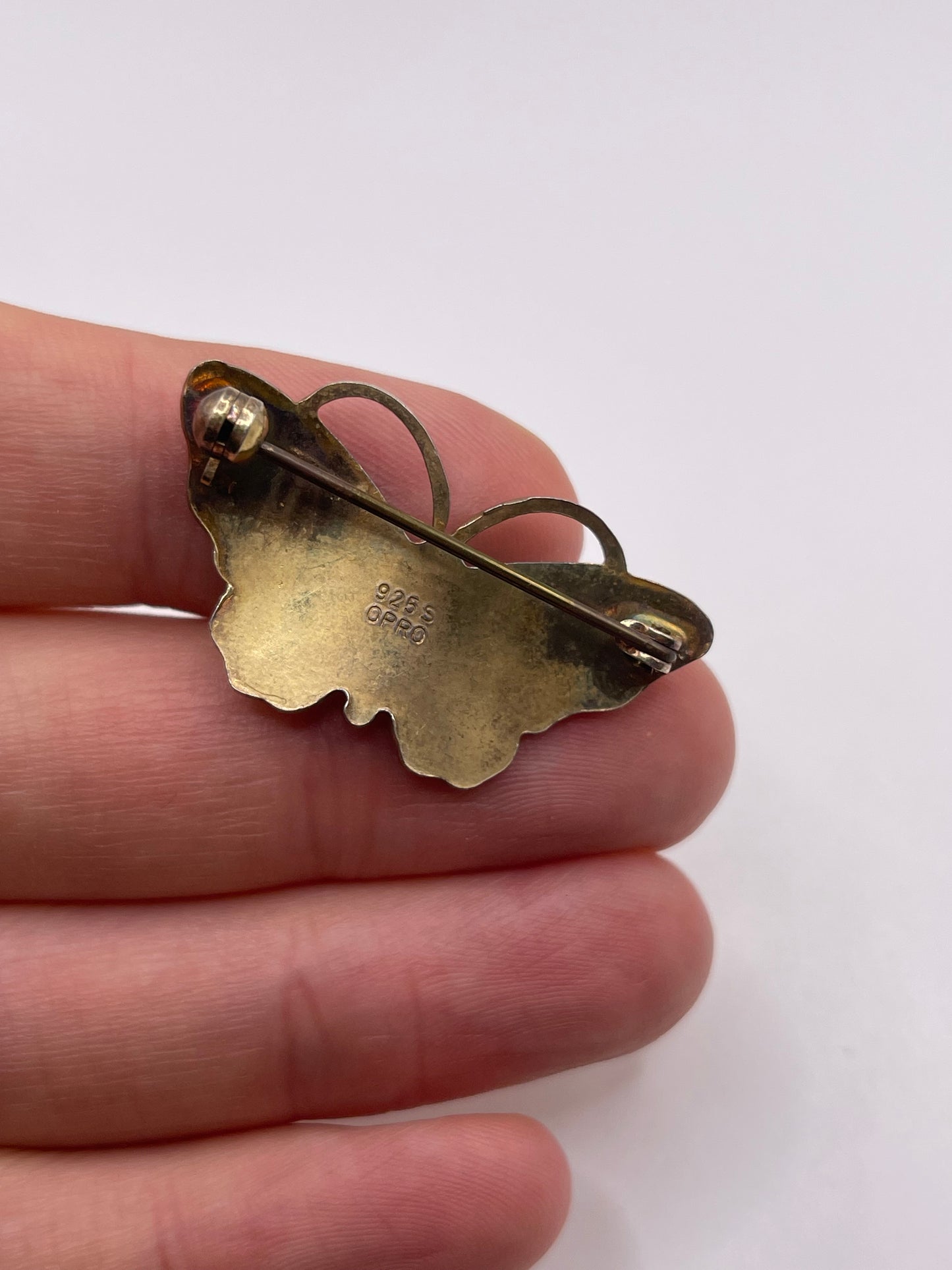 Norwegian silver and enamel butterfly brooch