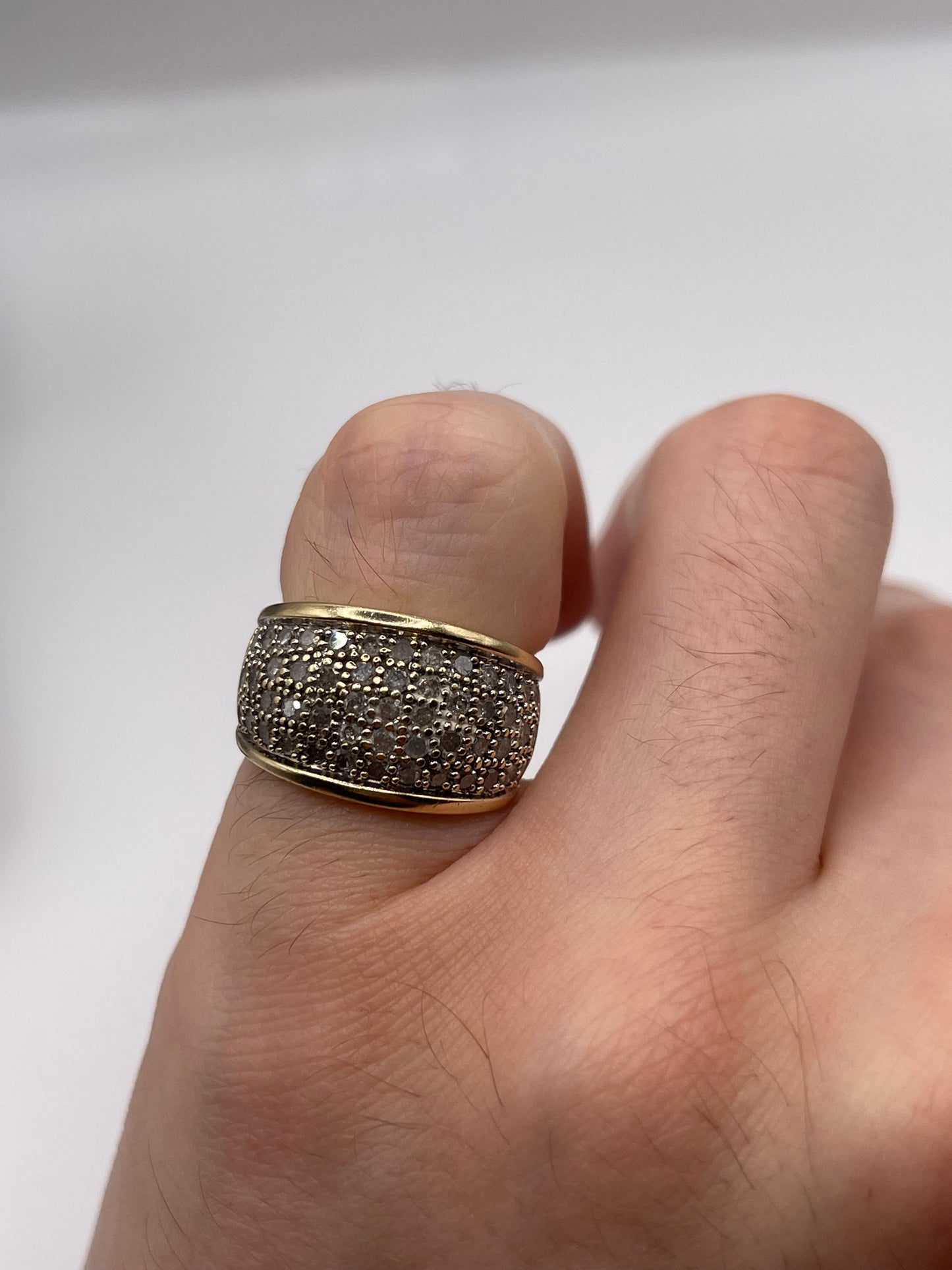 9ct gold 1ct diamond cluster ring
