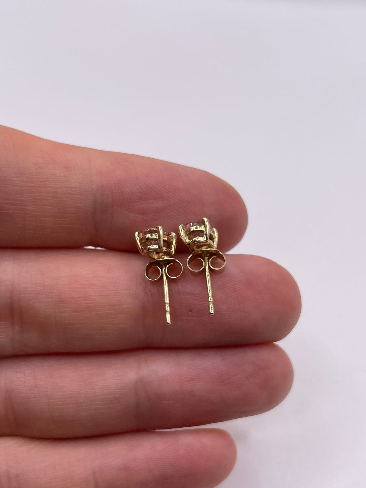 9ct gold morganite earrings