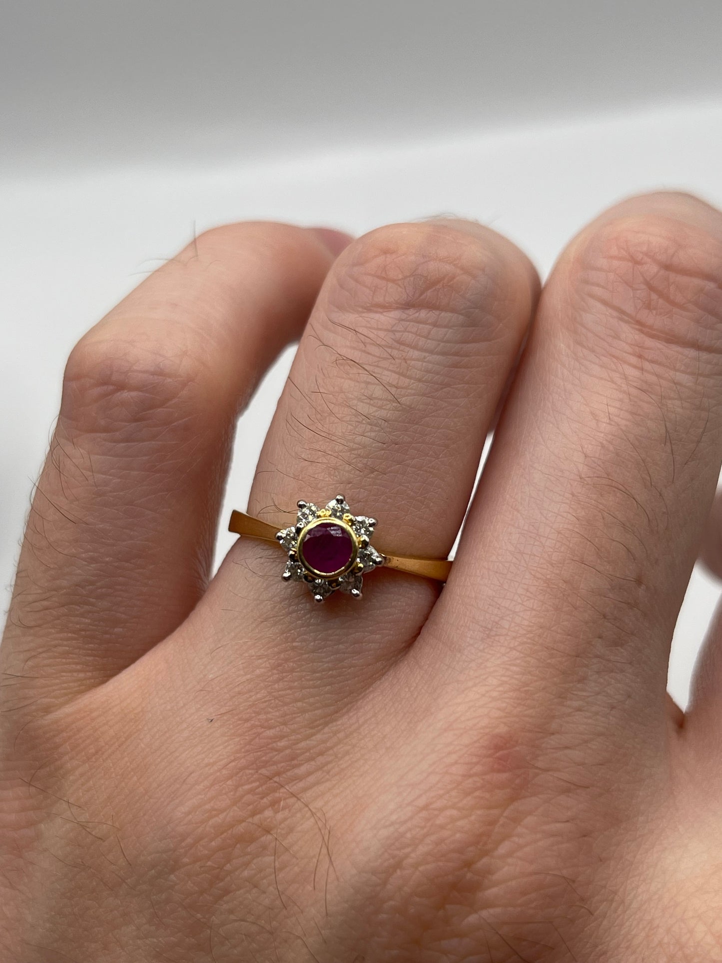 18ct gold ruby and diamond ring