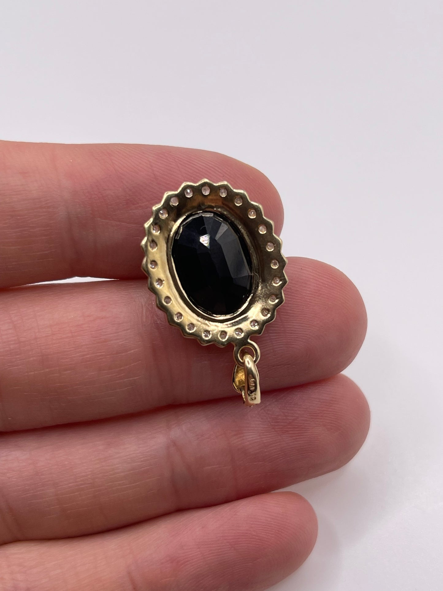 9ct gold sapphire and diamond pendant