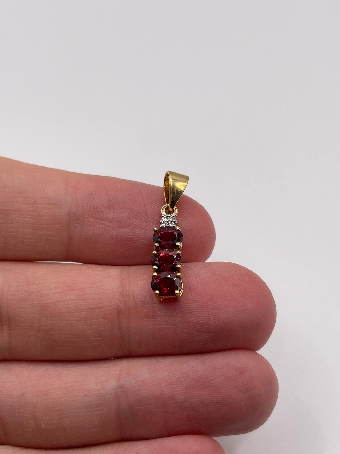 9ct gold tourmaline and diamond pendant