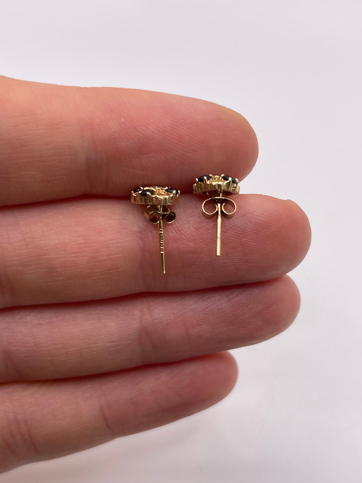 9ct gold sapphire and diamond earrings