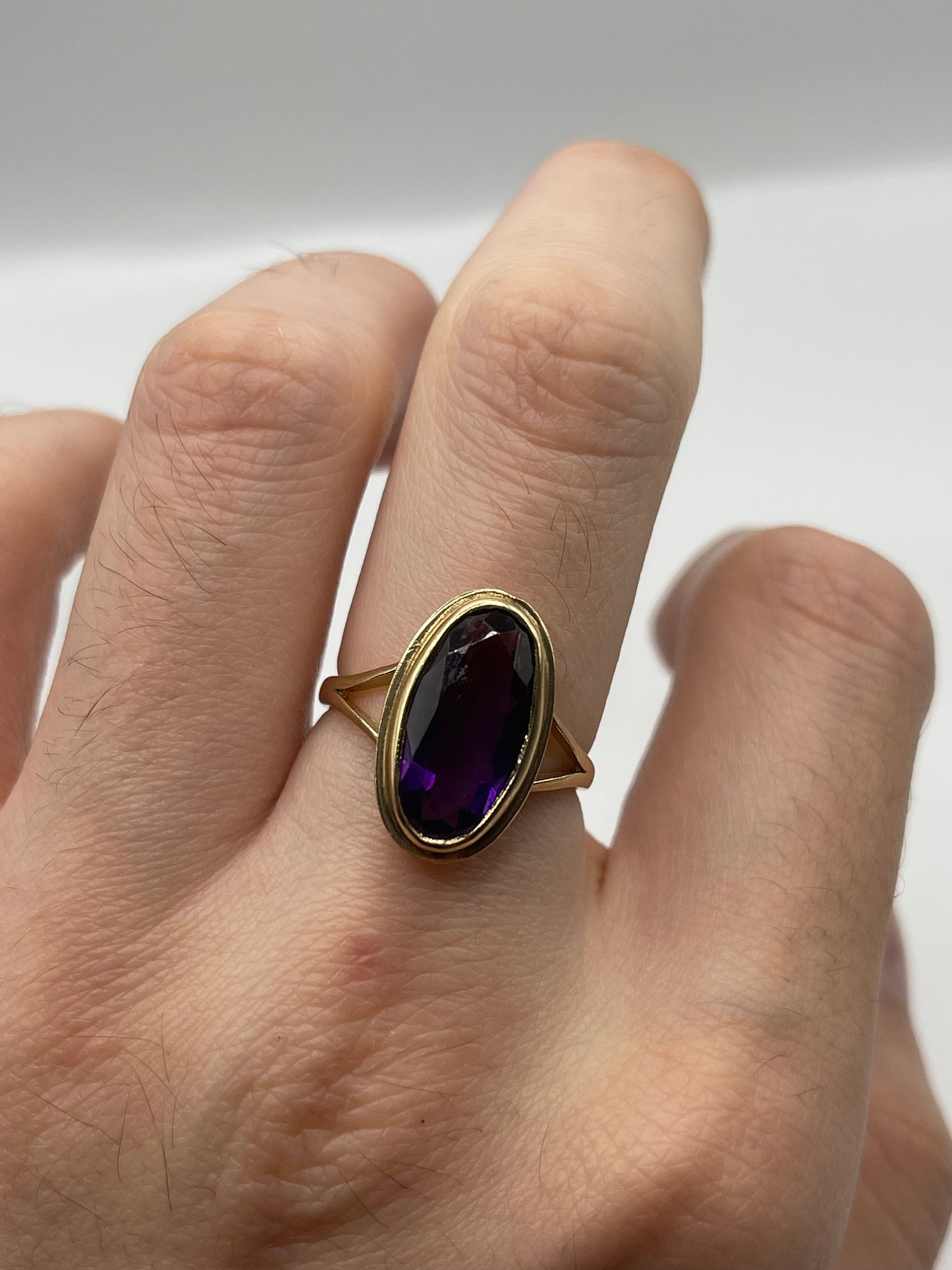 9ct gold amethyst ring