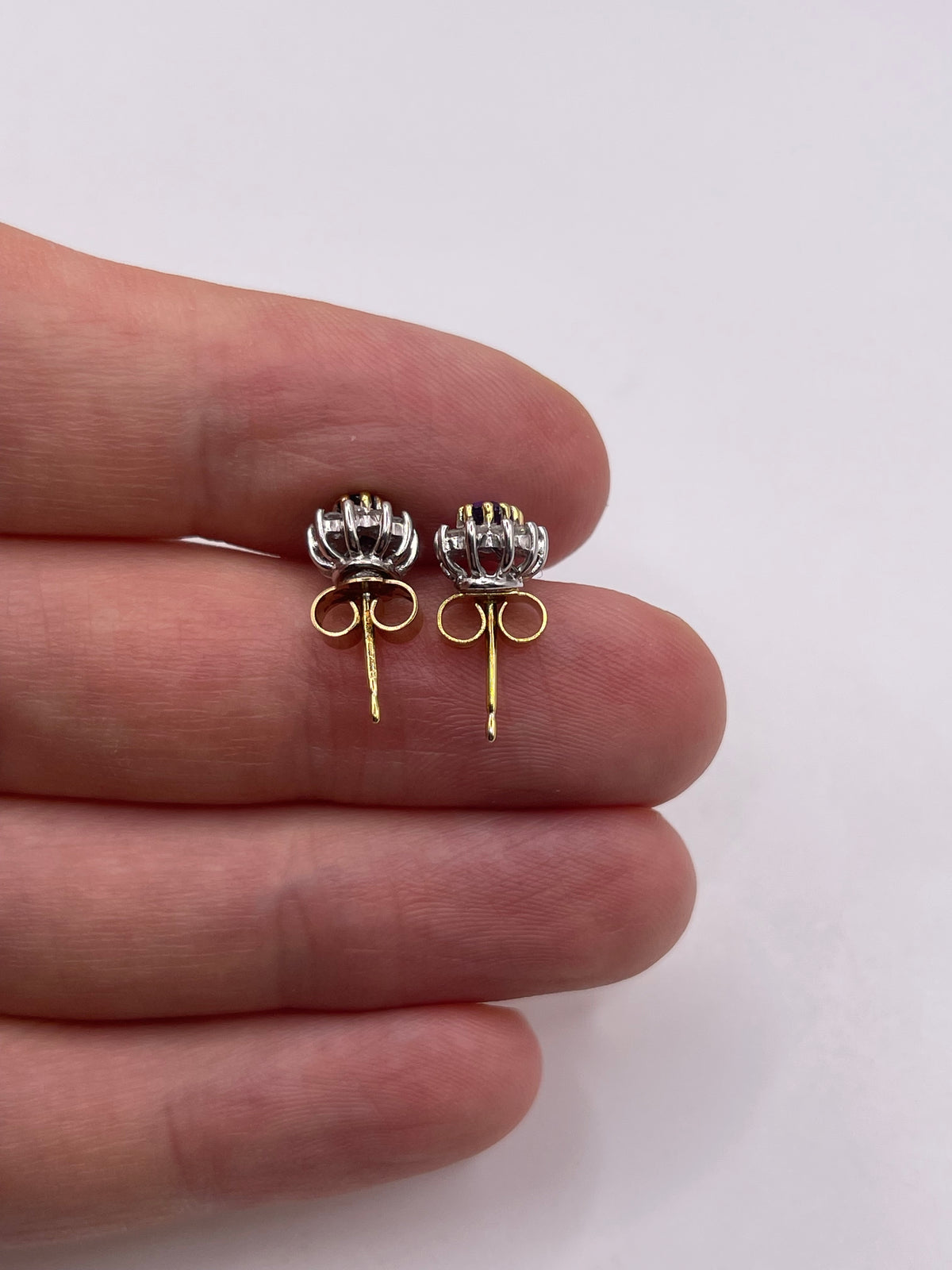 18ct gold amethyst and diamond earrings