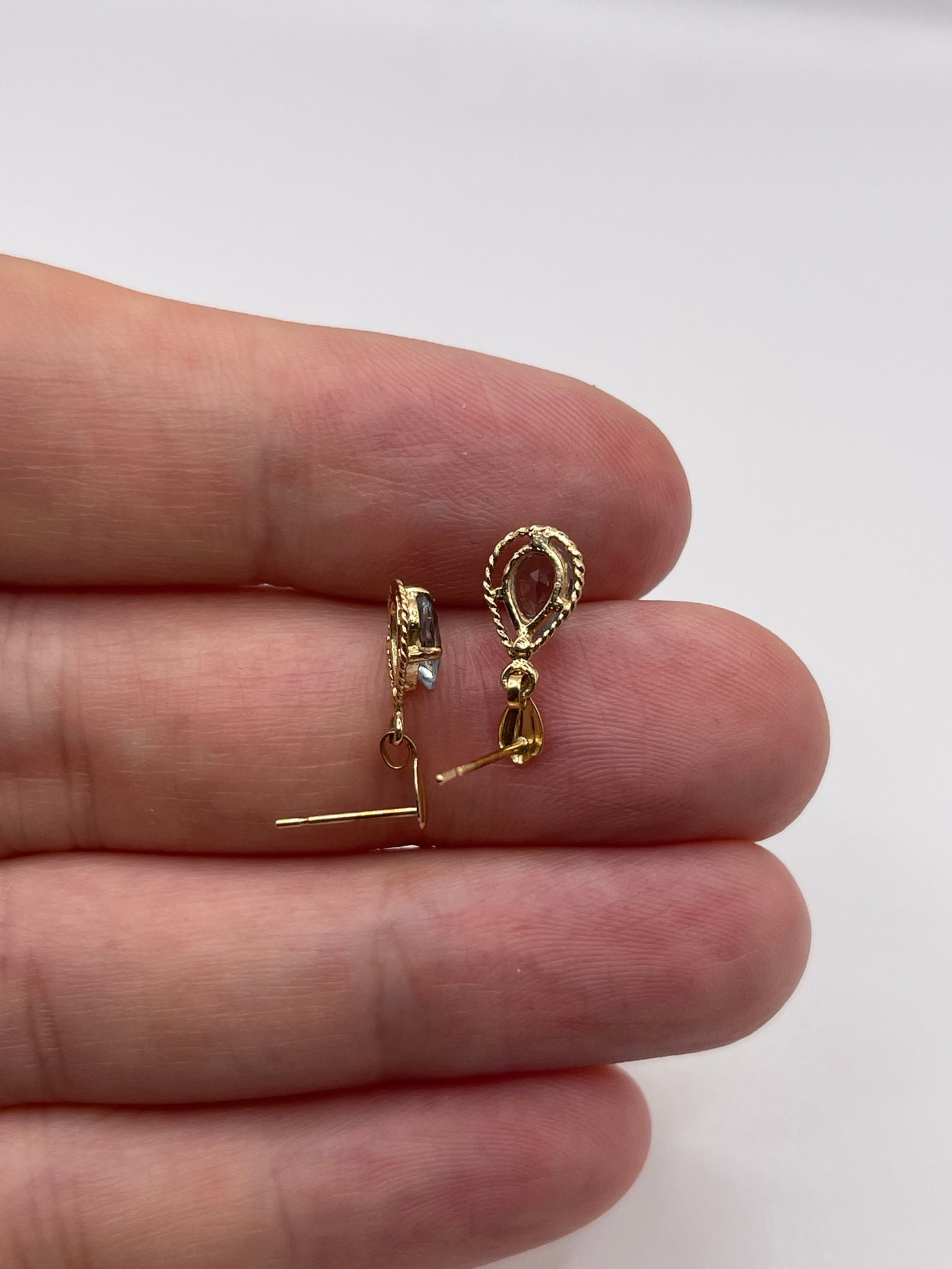 9ct gold blue topaz earrings