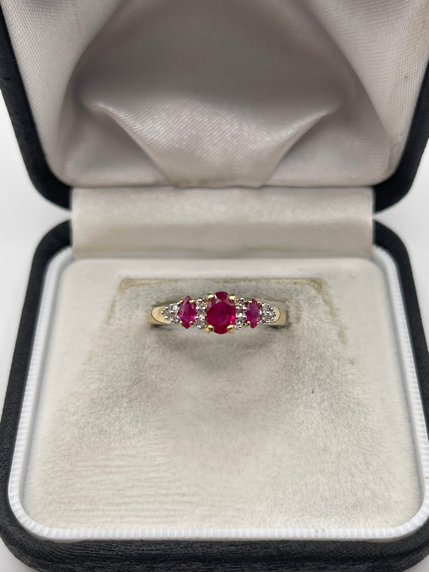 9ct gold ruby and diamond ring