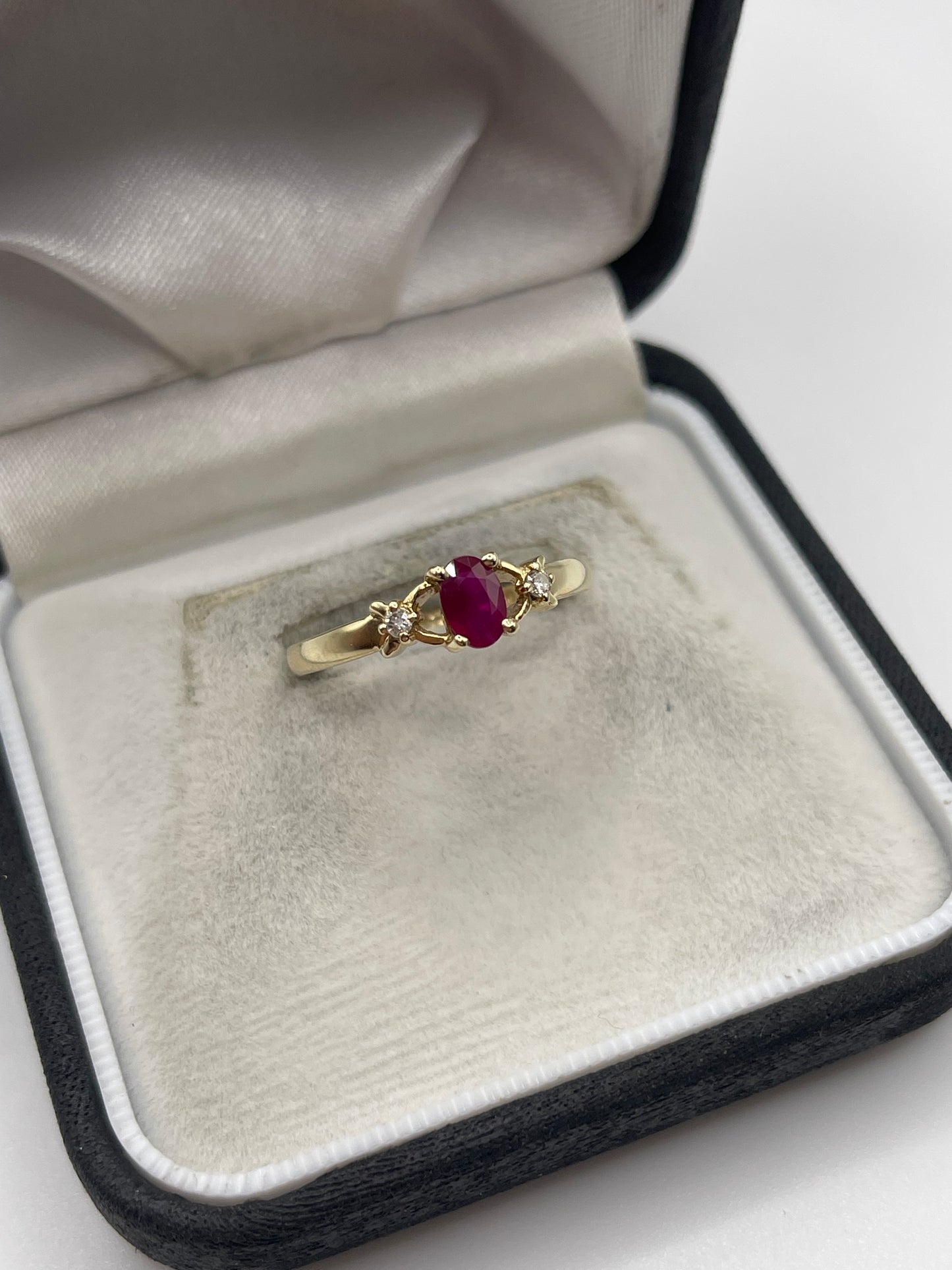 9ct gold ruby and diamond ring