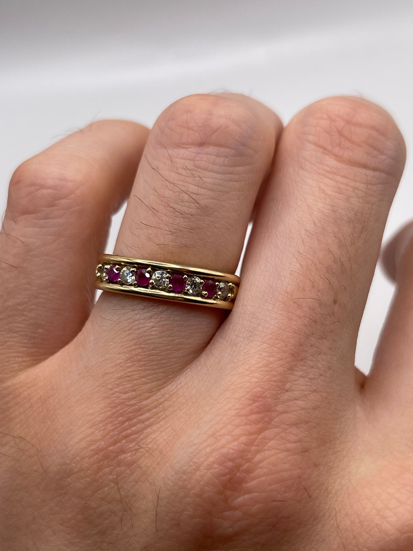9ct gold ruby and diamond ring