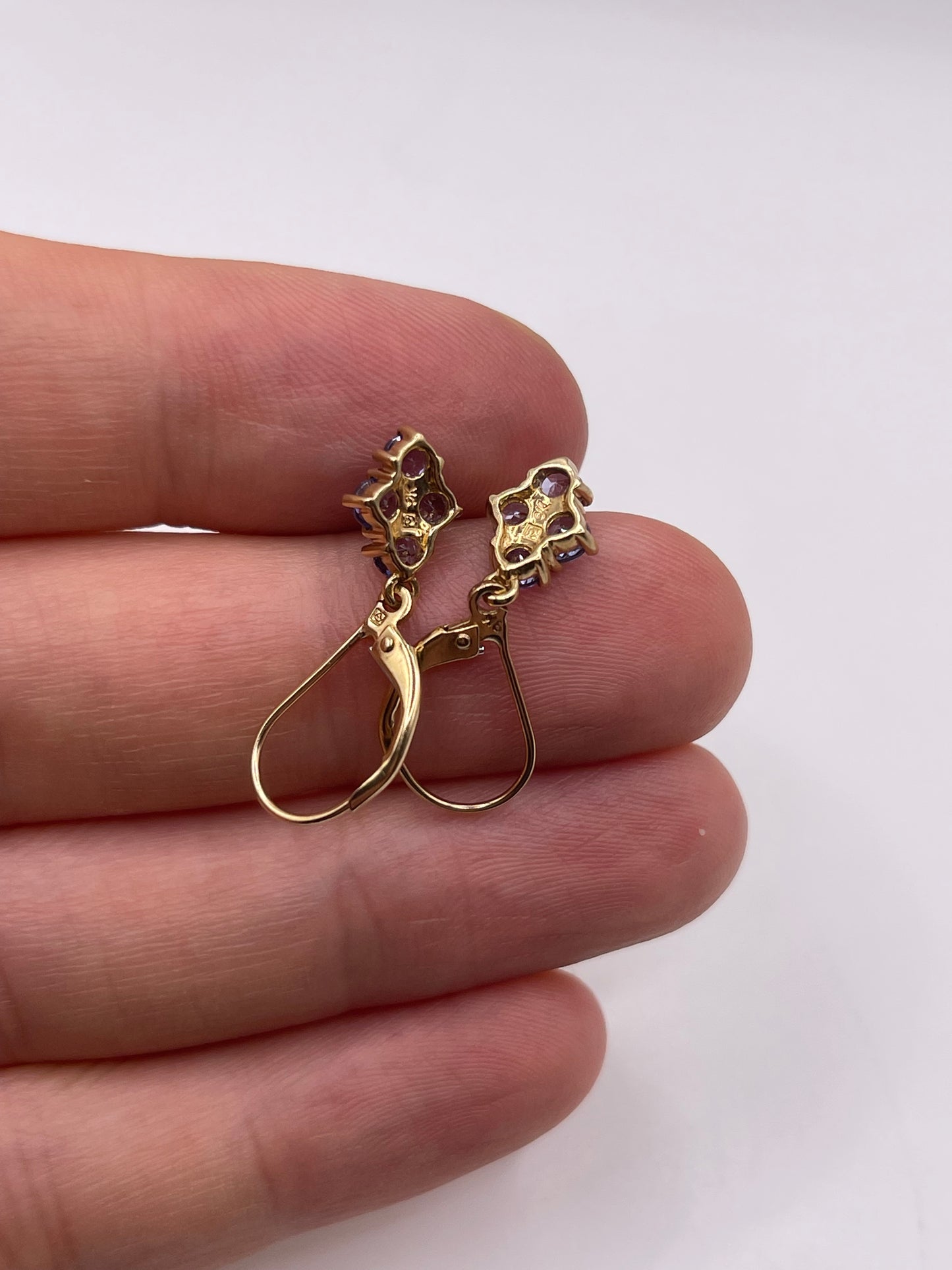 9ct gold tanzanite earrings