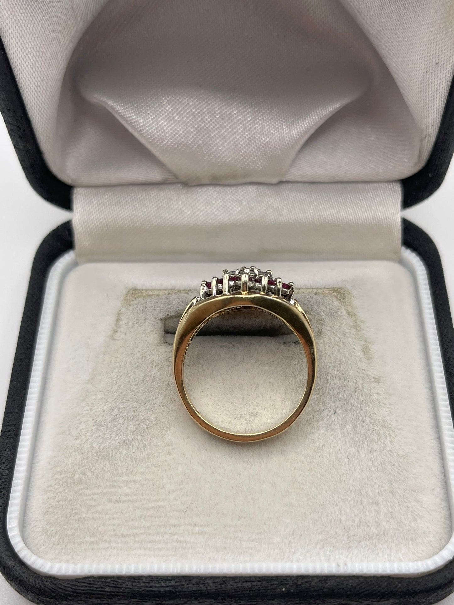 9ct gold ruby and diamond ring