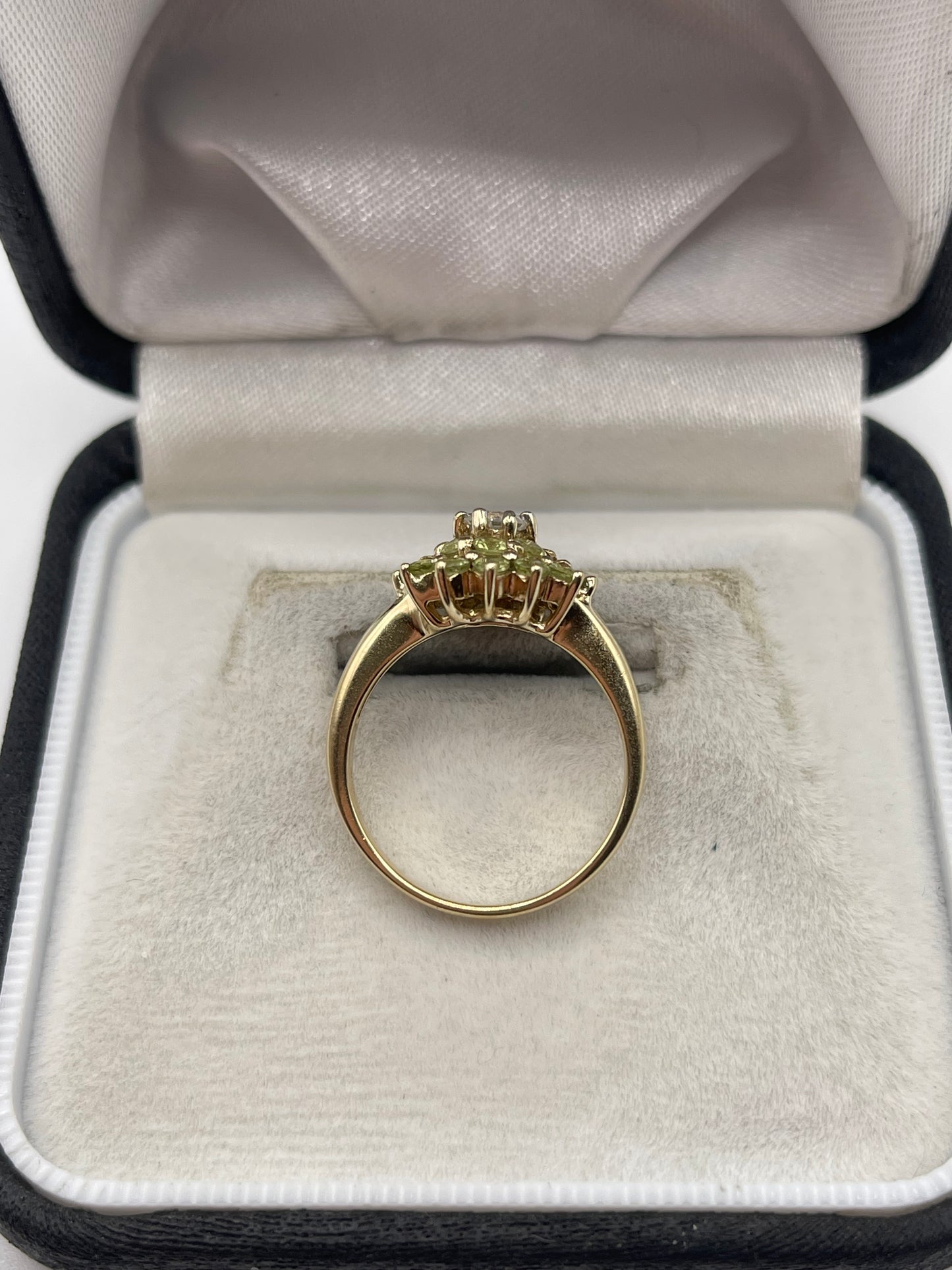 9ct gold quartz and zircon ring