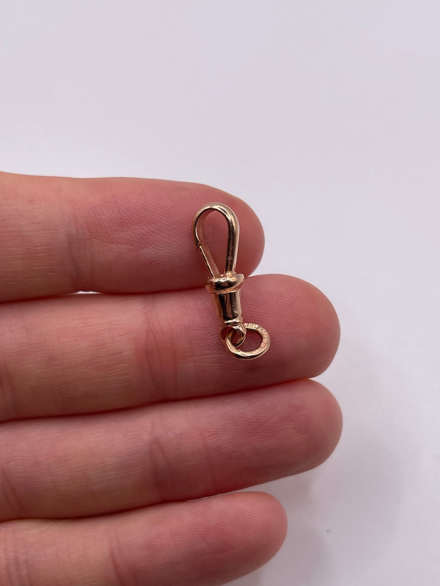 9ct rose gold dog clip 9