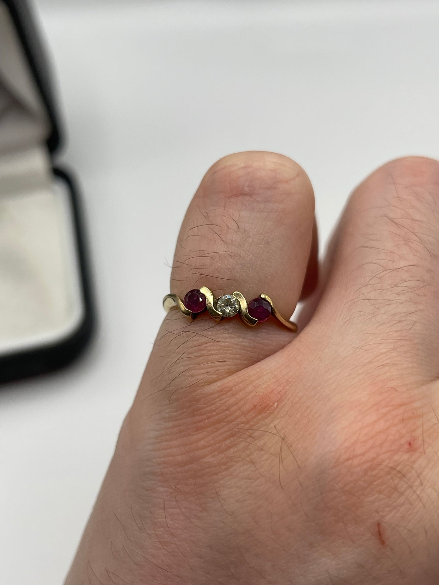9ct gold ruby and diamond ring