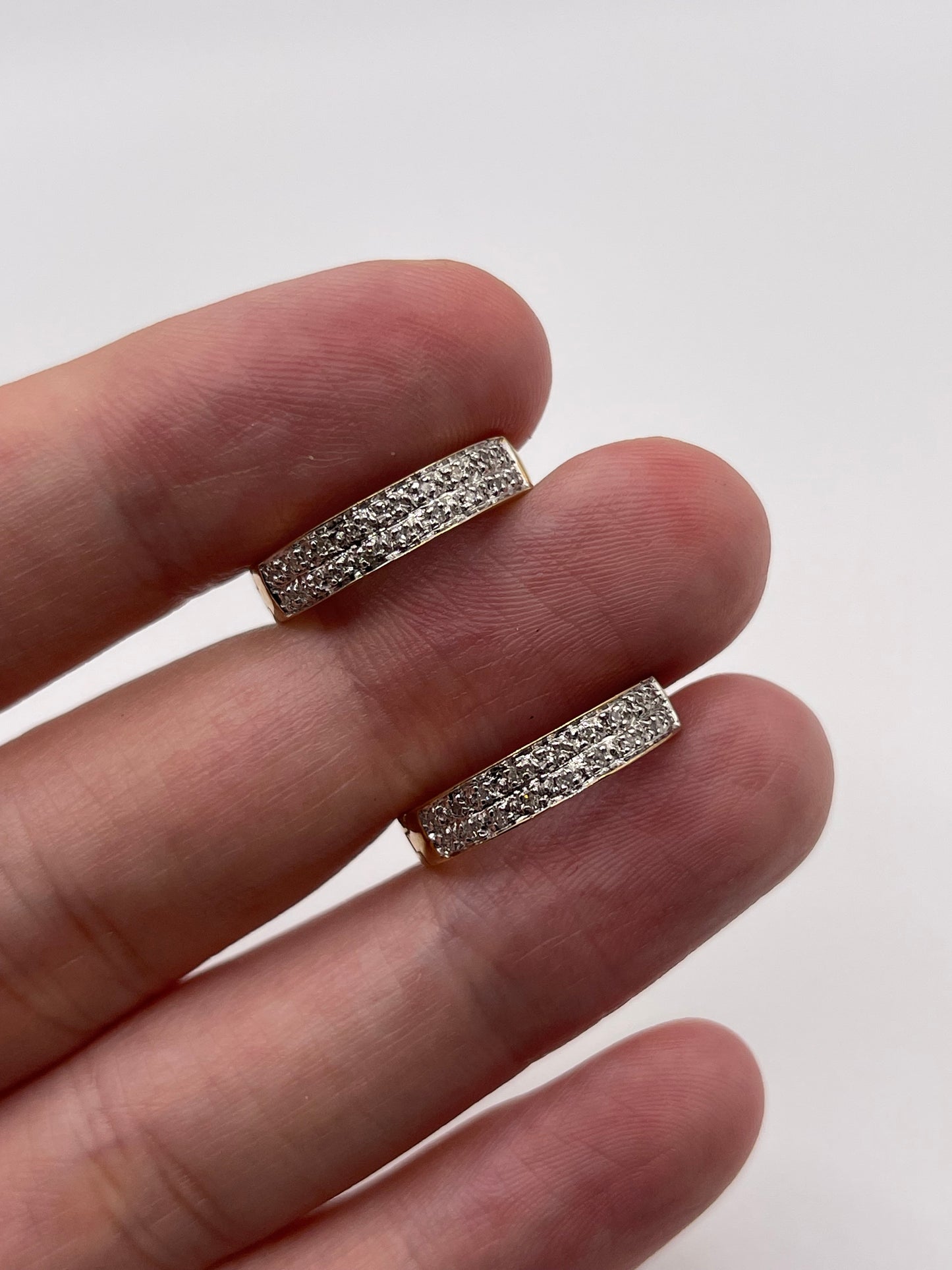 9ct gold diamond creole earrings