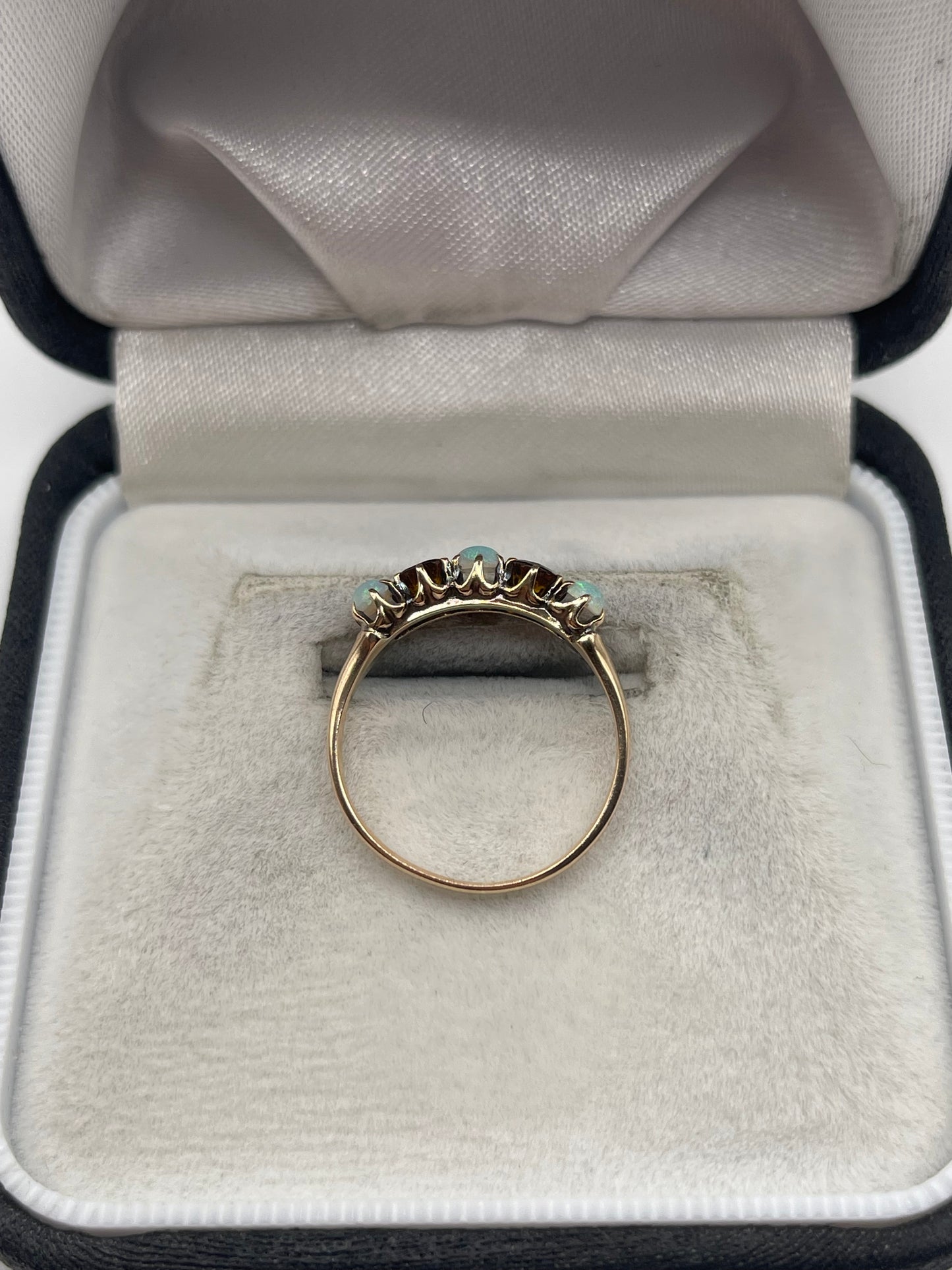 9ct rose gold opal and citrine ring