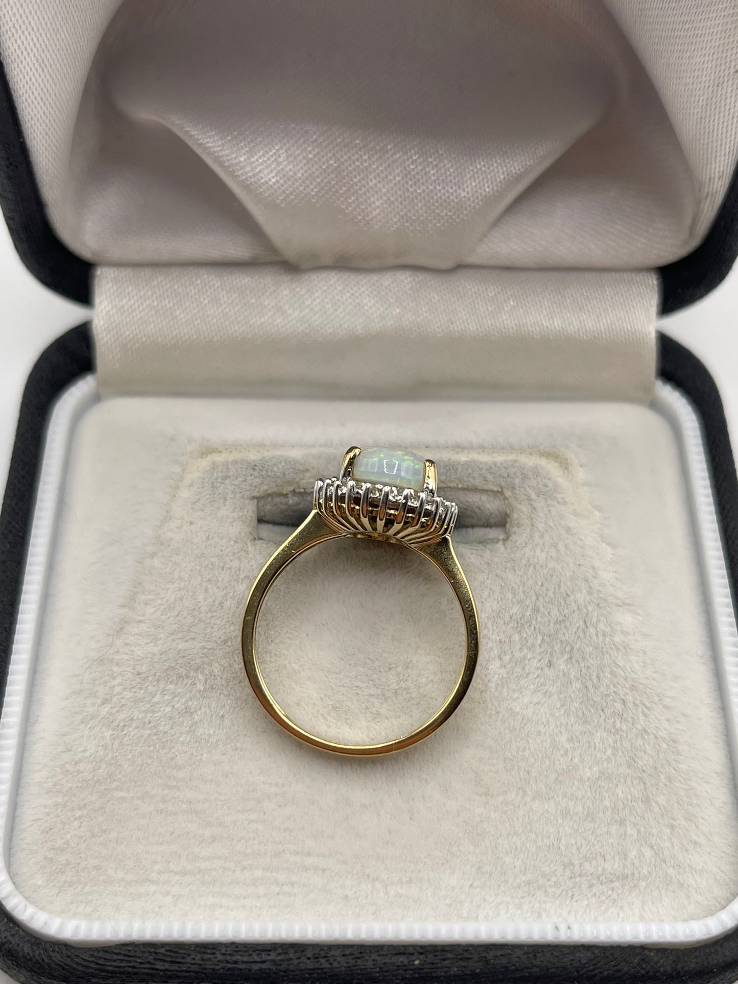 9ct gold opal and diamond ring