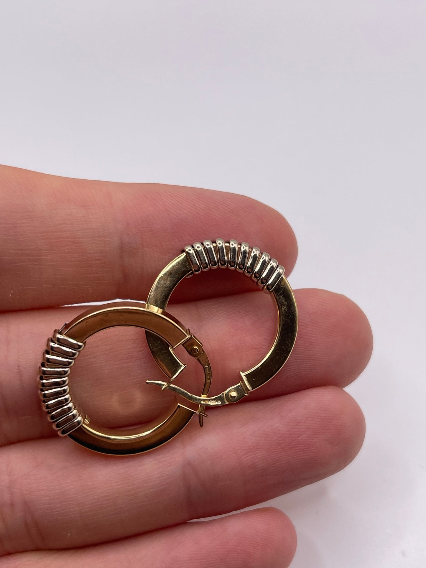 9ct two tone creole earrings