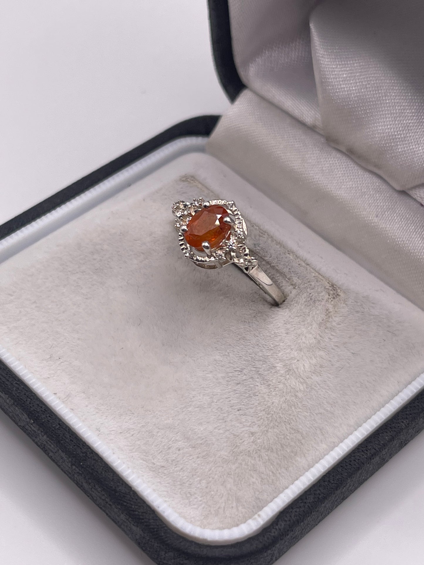Silver gemstone ring