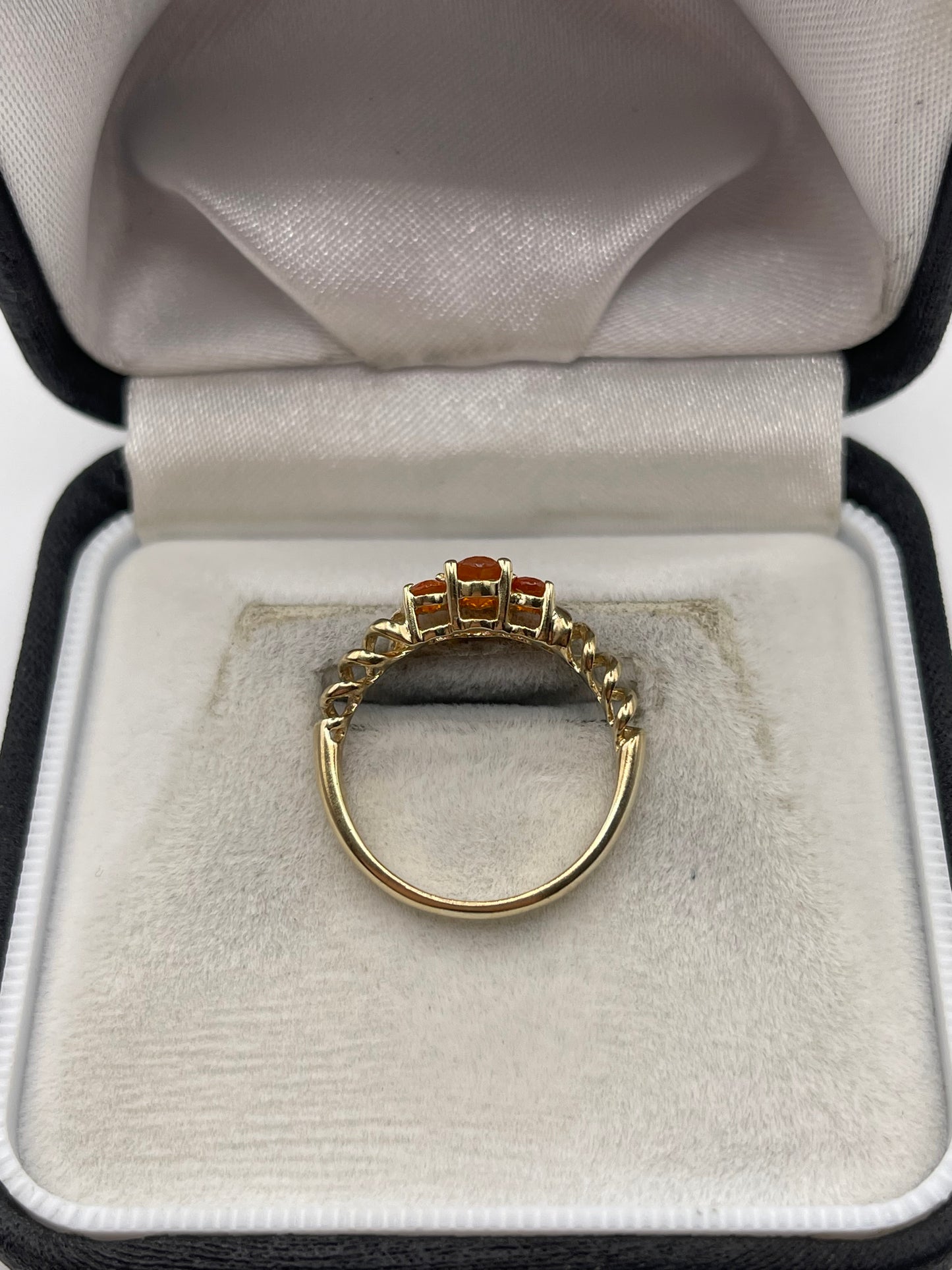 9ct gold fire opal ring