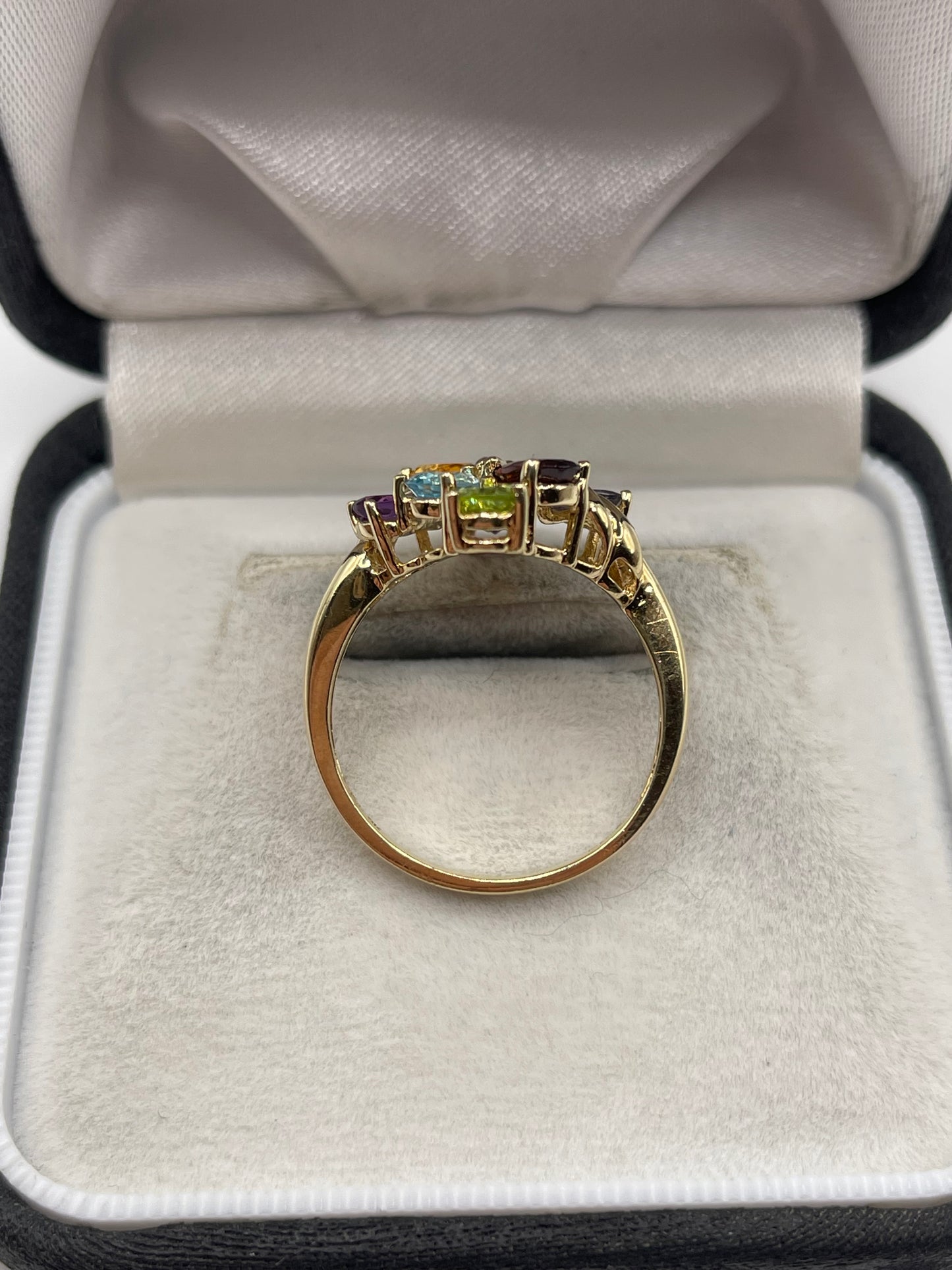 9ct gold multi gemstone ring