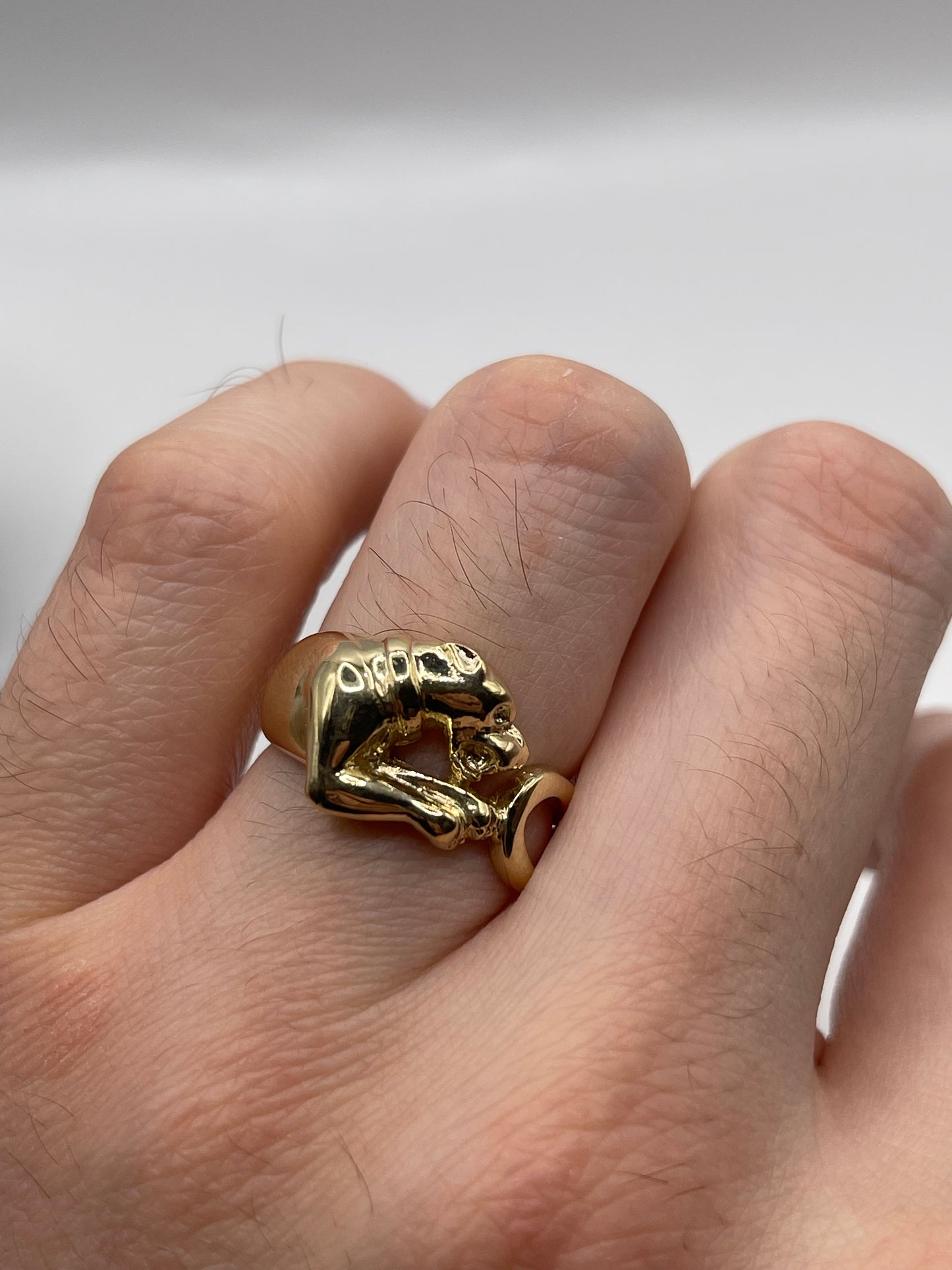 9ct gold panther ring