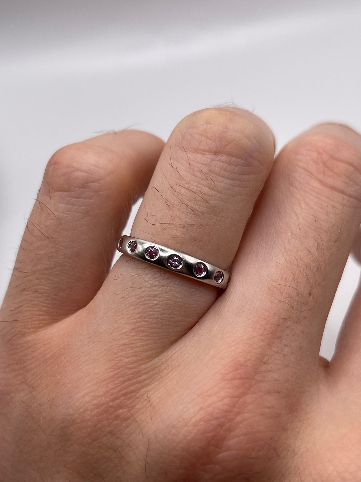 9ct white gold pink topaz ring