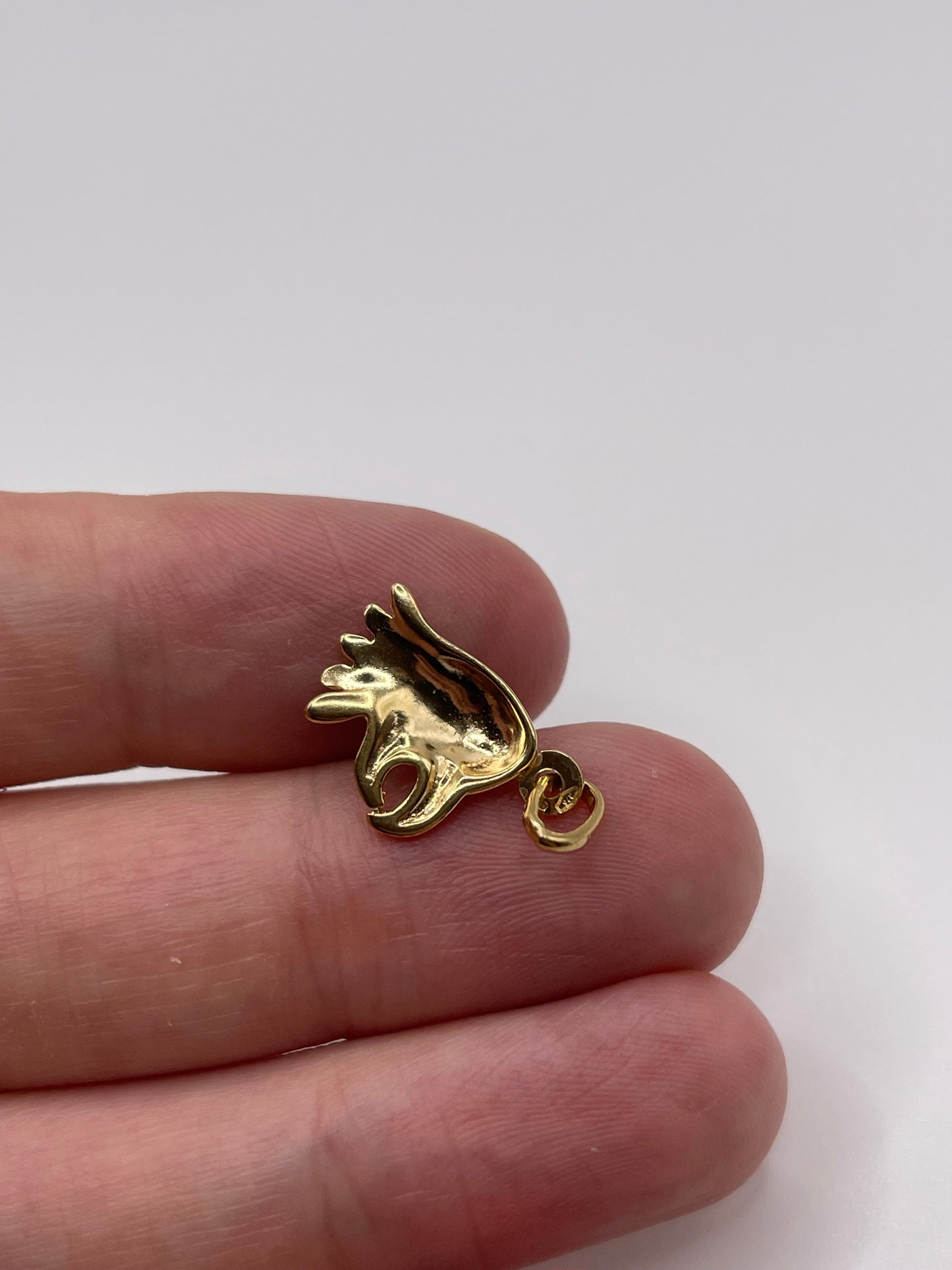 9ct gold enamel rooster charm
