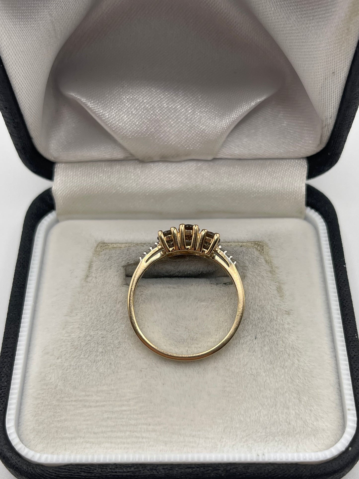 9ct gold quartz and zircon ring