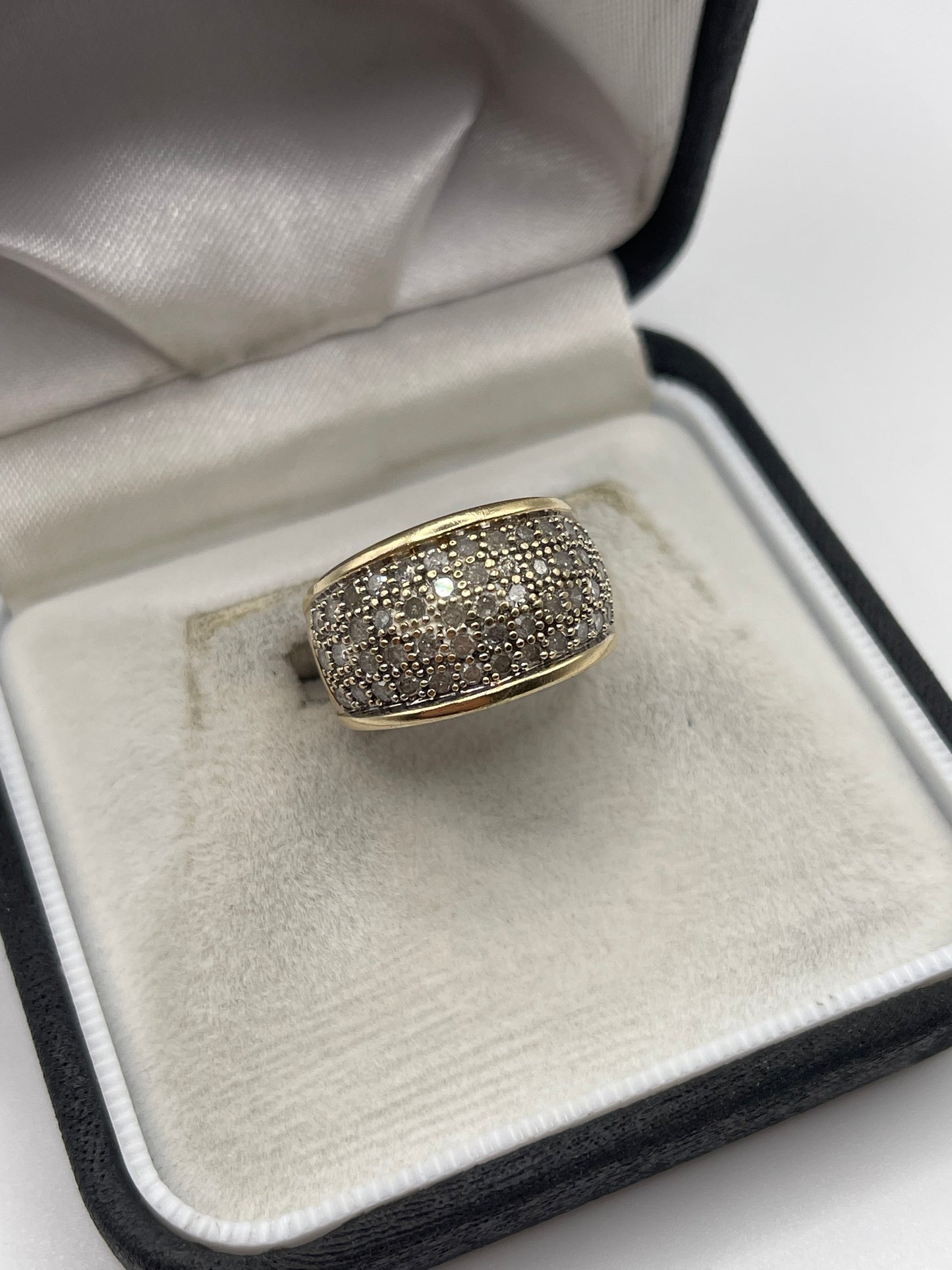 9ct gold 1ct diamond cluster ring