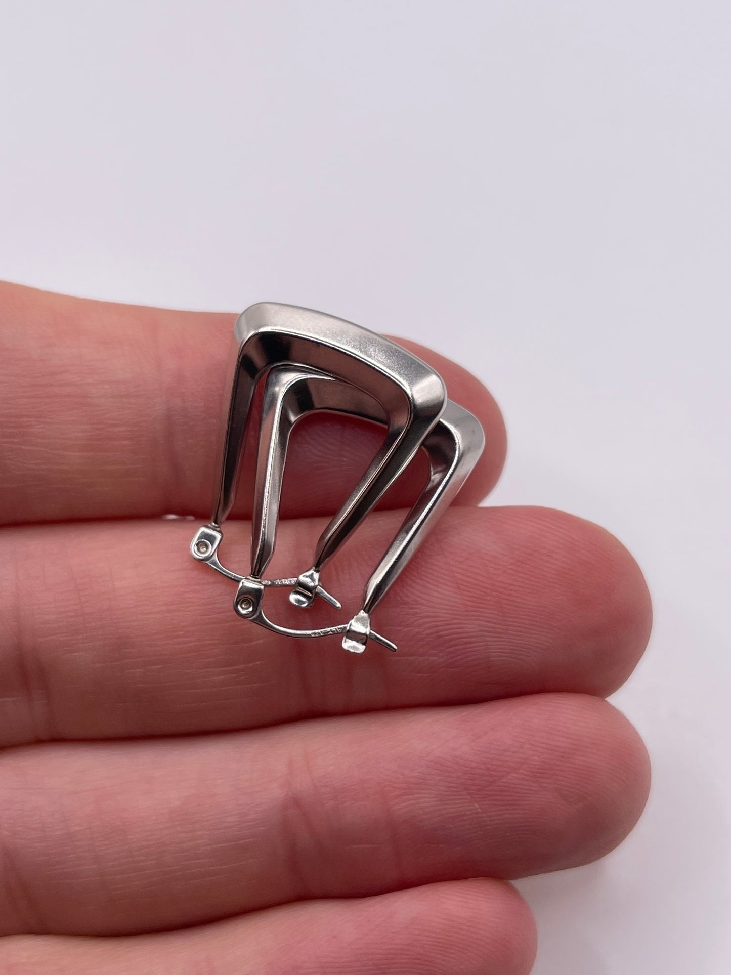 9ct white gold creole earrings