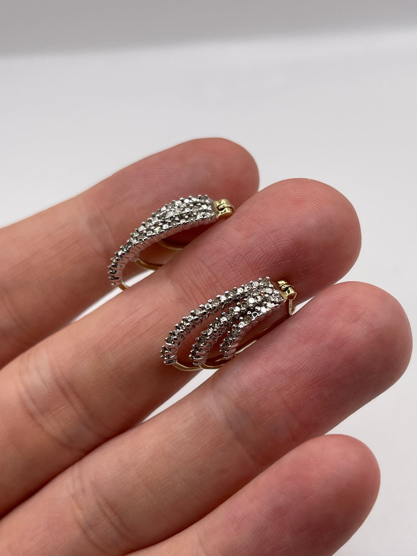 9ct gold diamond earrings