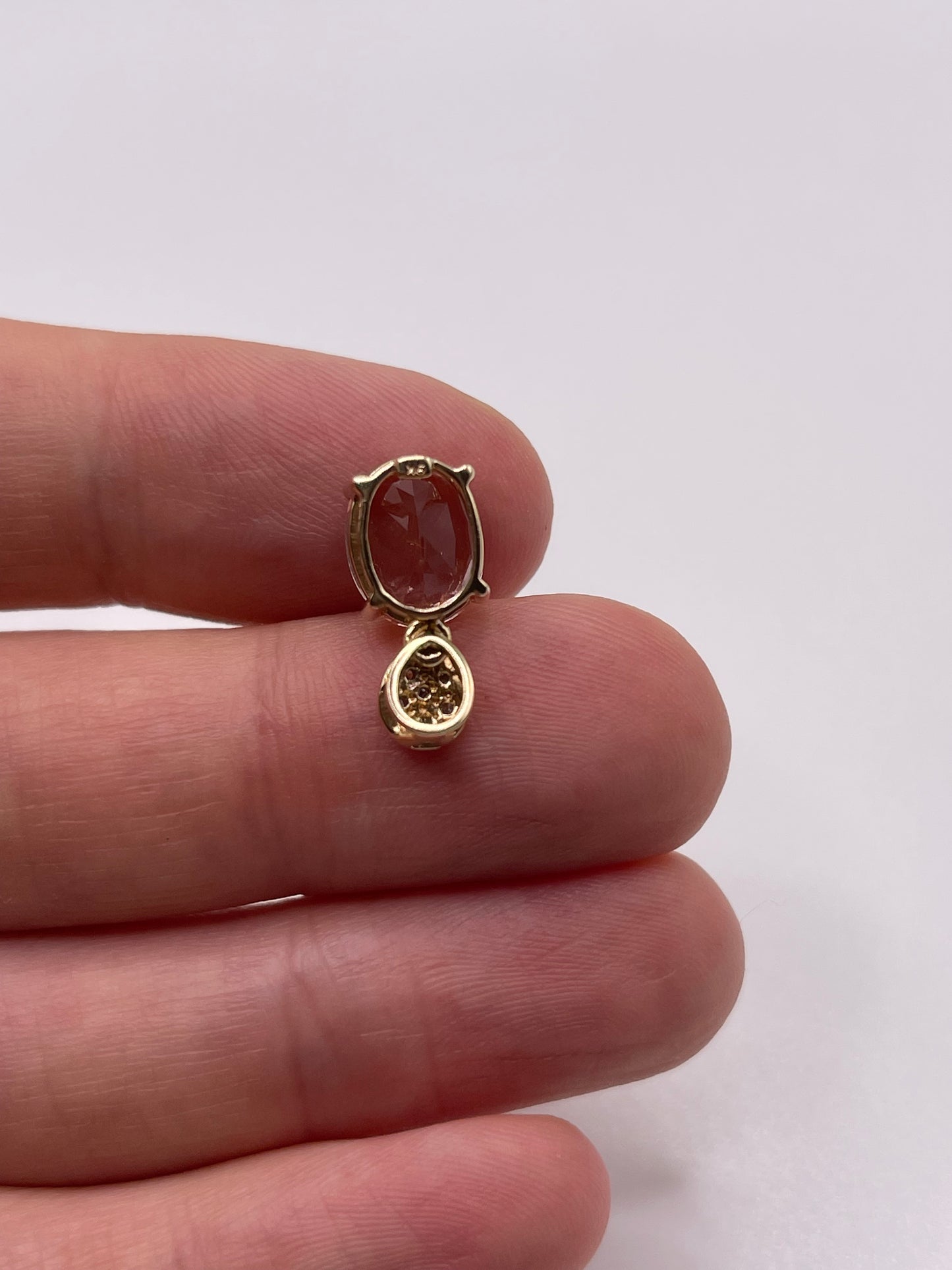 9ct good morganite and diamond pendant