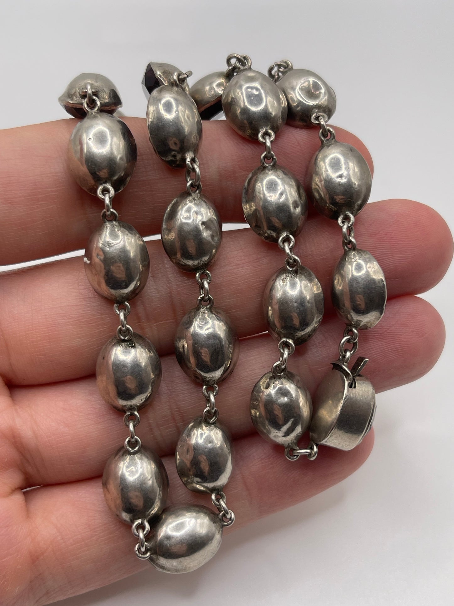 Antique silver paste rivière necklace