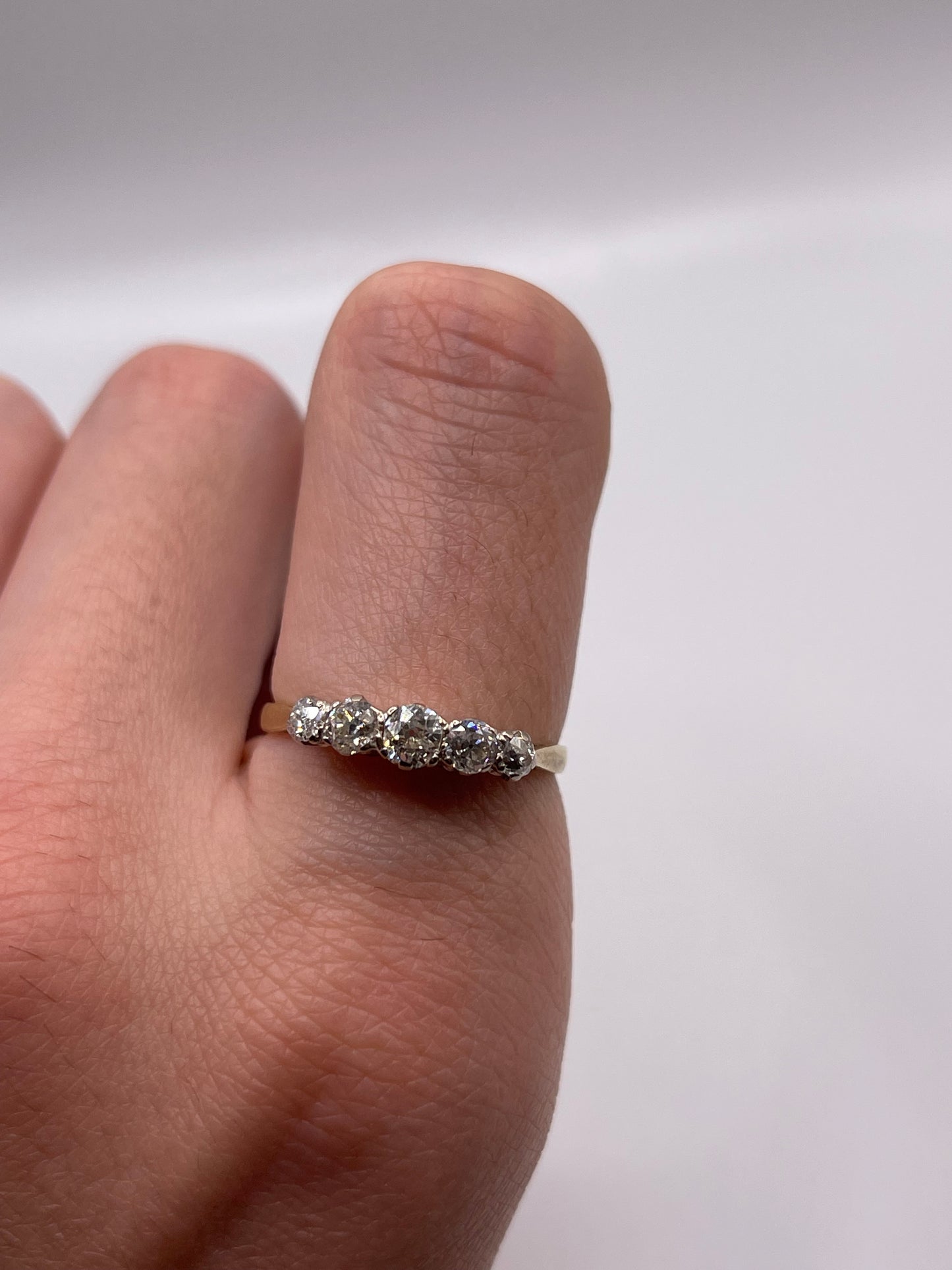 18ct gold 75 point old cut diamond ring