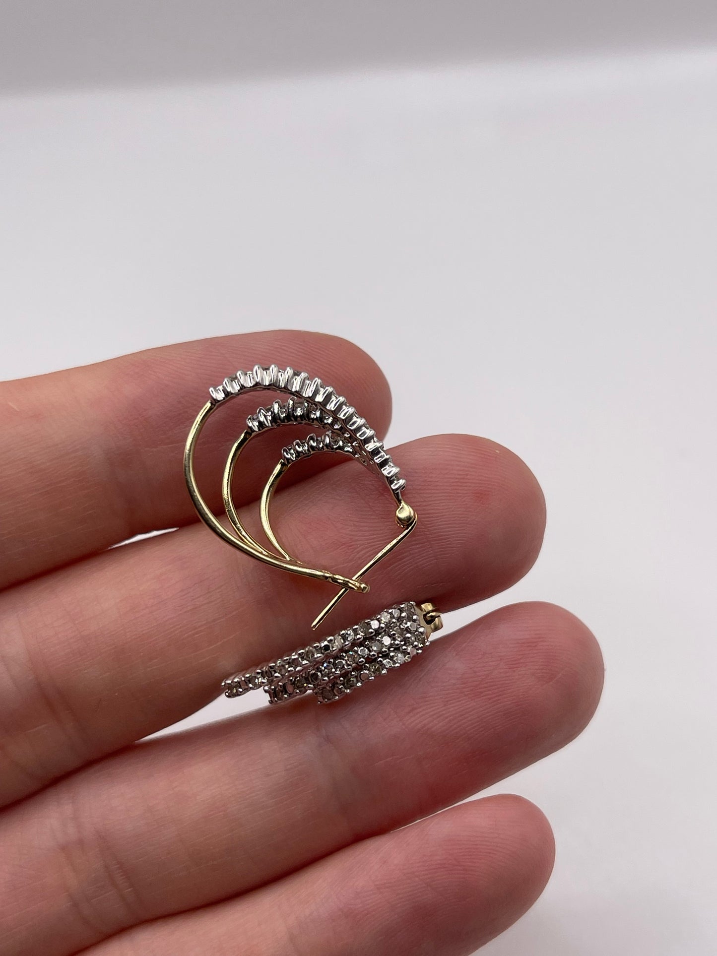 9ct gold diamond earrings