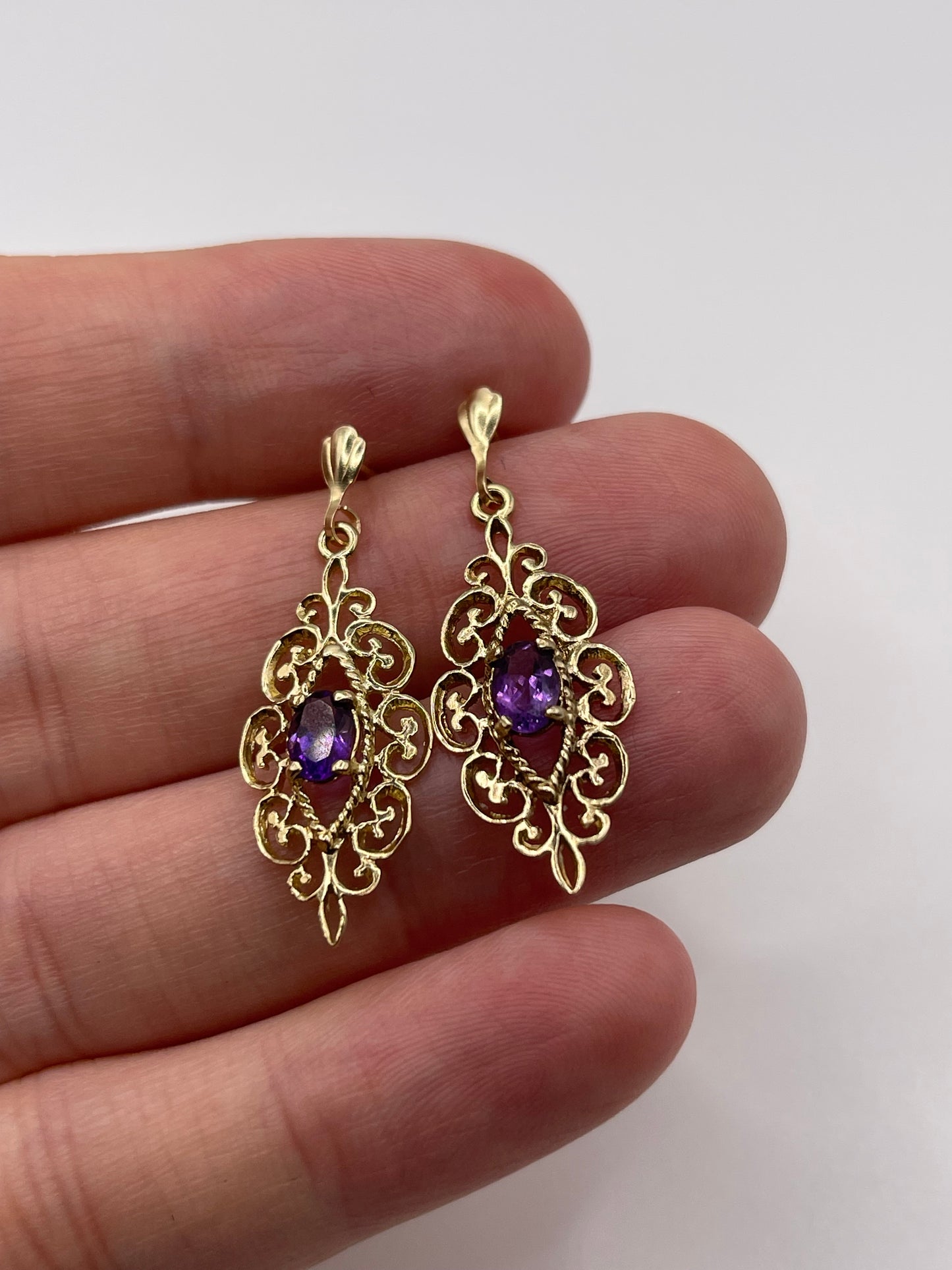 9ct gold amethyst earrings
