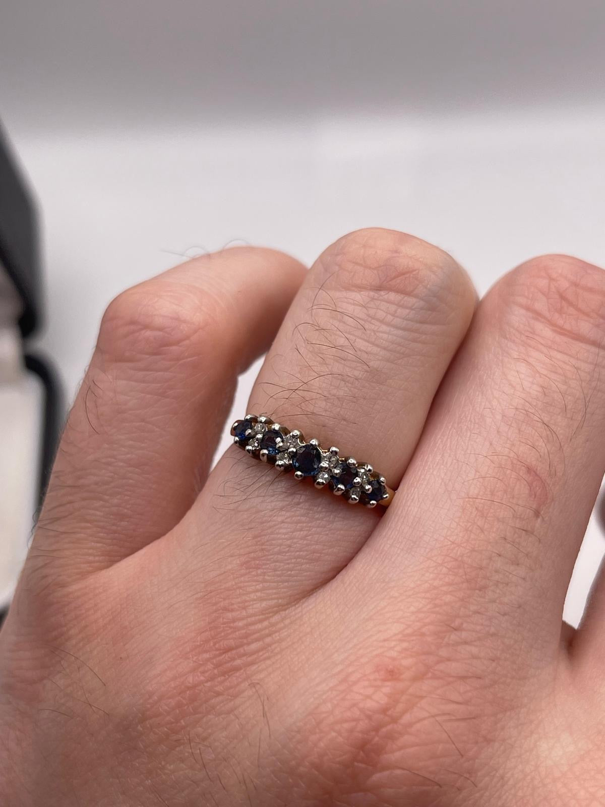 9ct gold sapphire and diamond ring