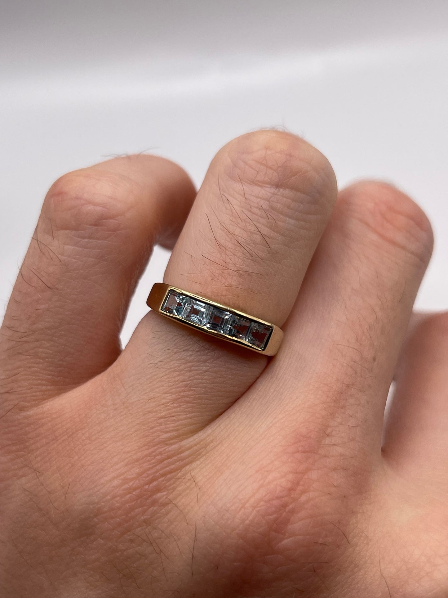 9ct gold blue topaz ring