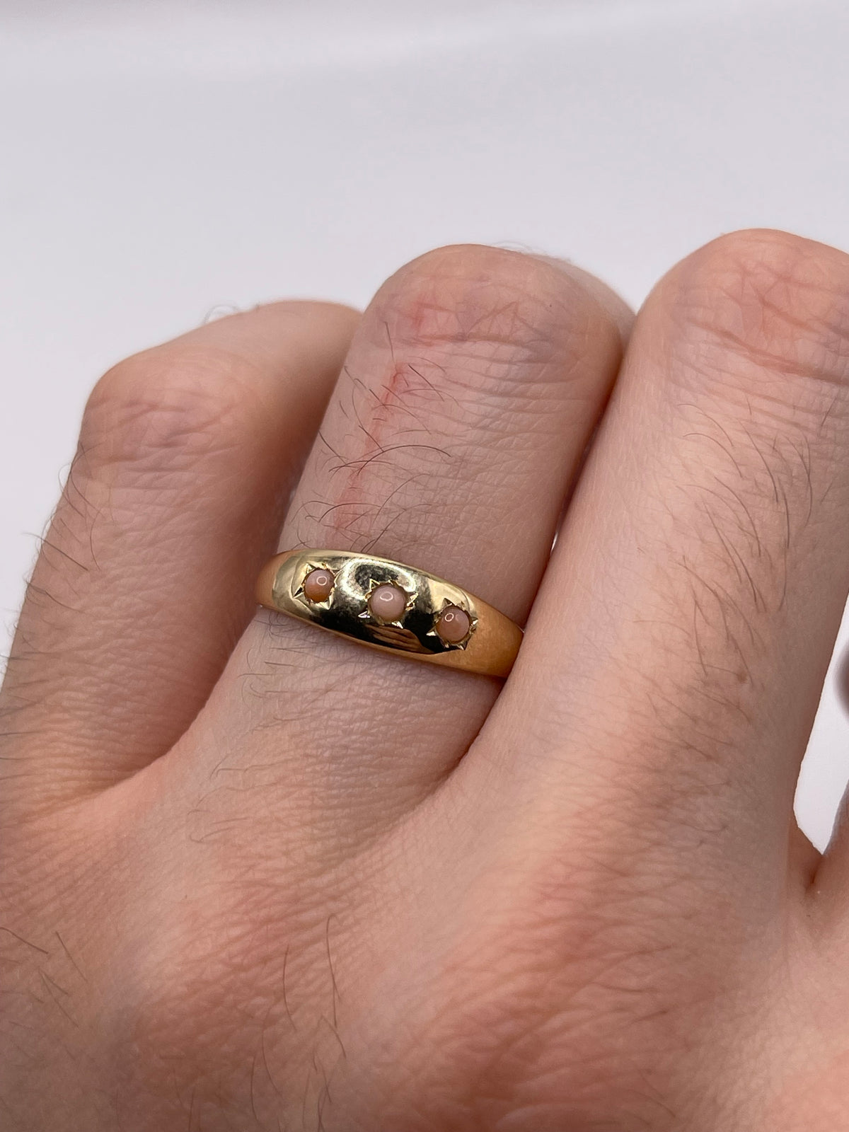 9ct gold coral gypsy ring