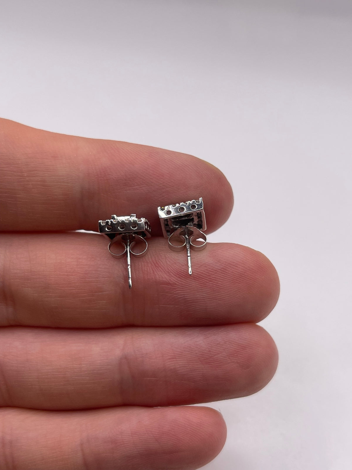 9ct white gold diamond cluster earrings