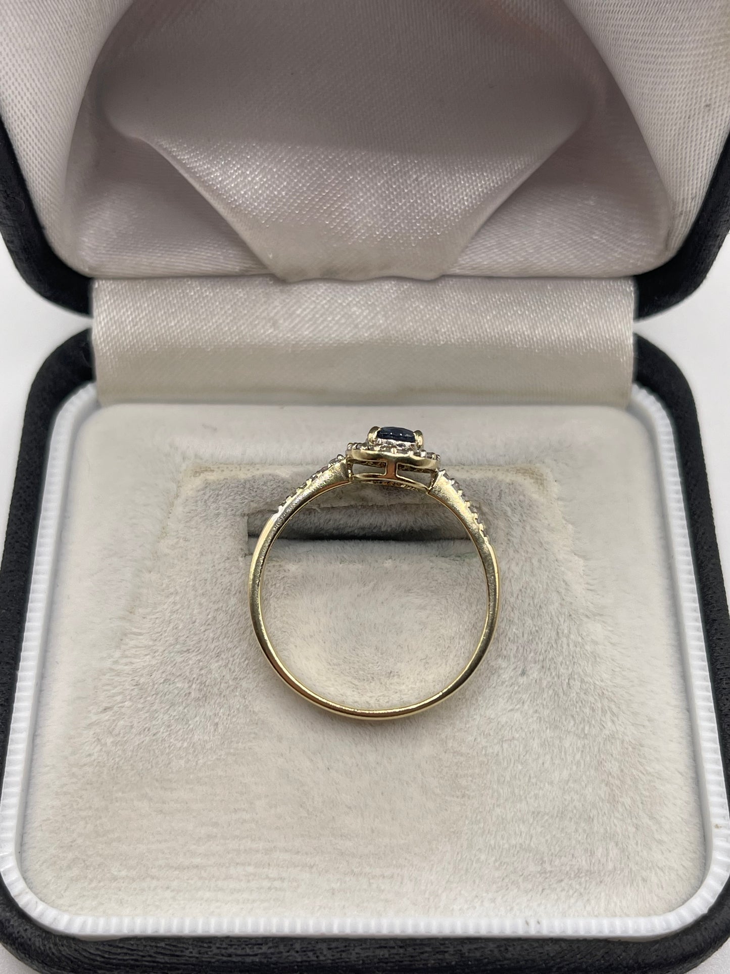 9ct gold sapphire and zircon ring