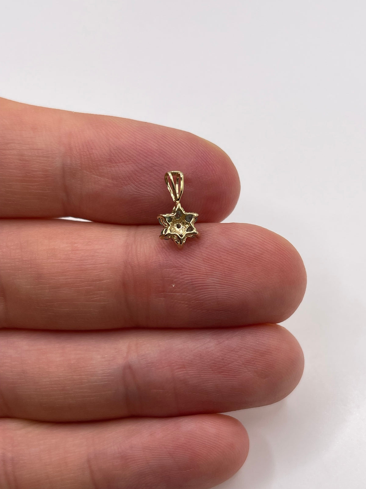 9ct gold emerald and diamond pendant