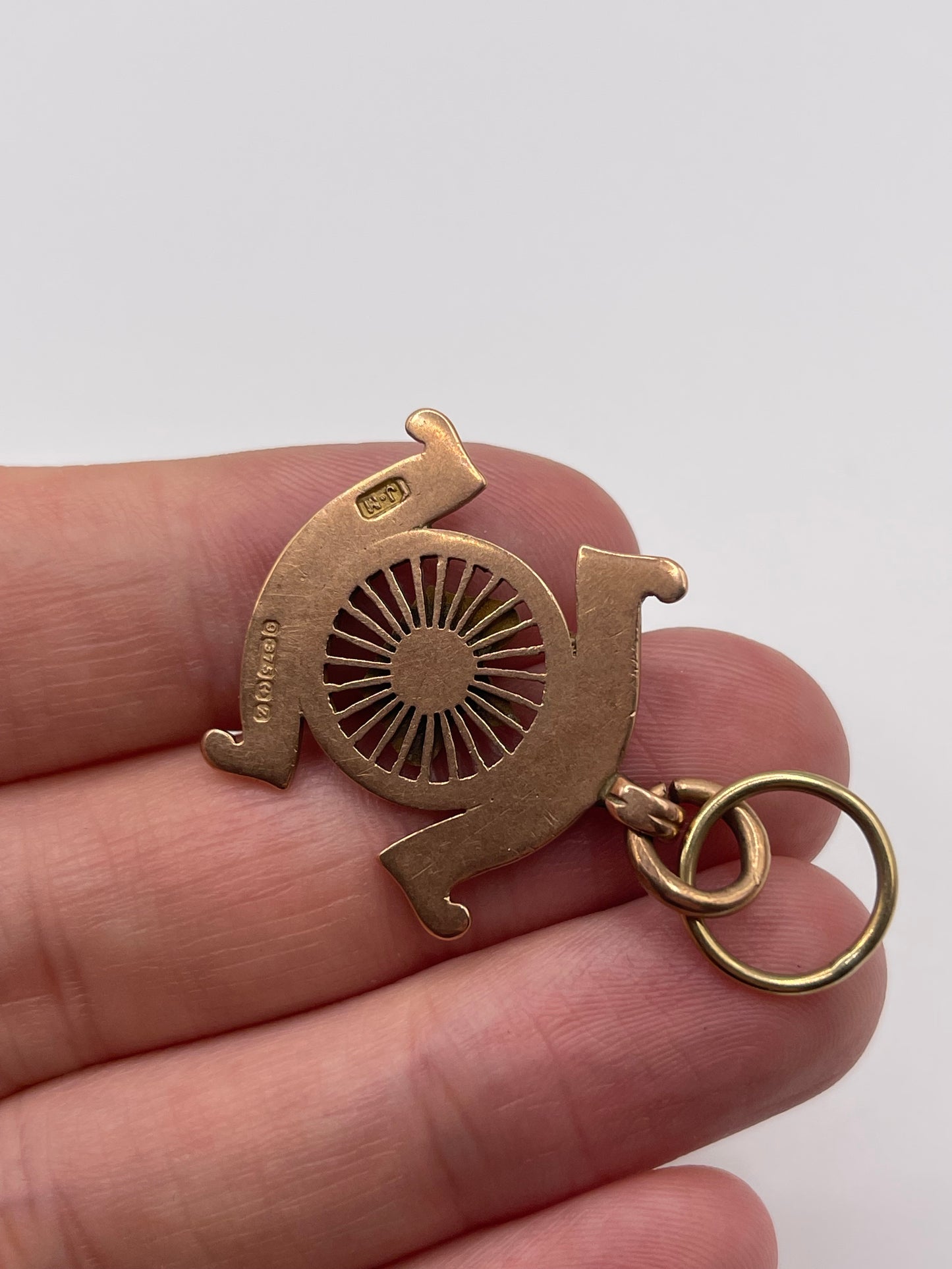 9ct rose gold cycling fob