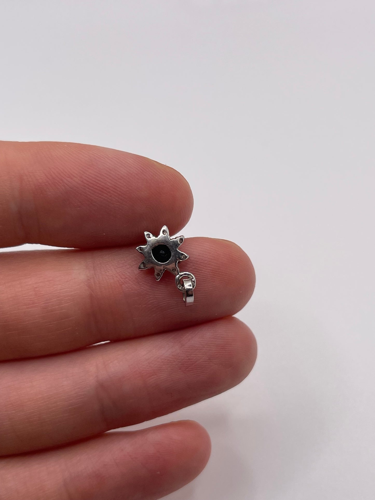 9ct white gold sapphire and diamond pendant