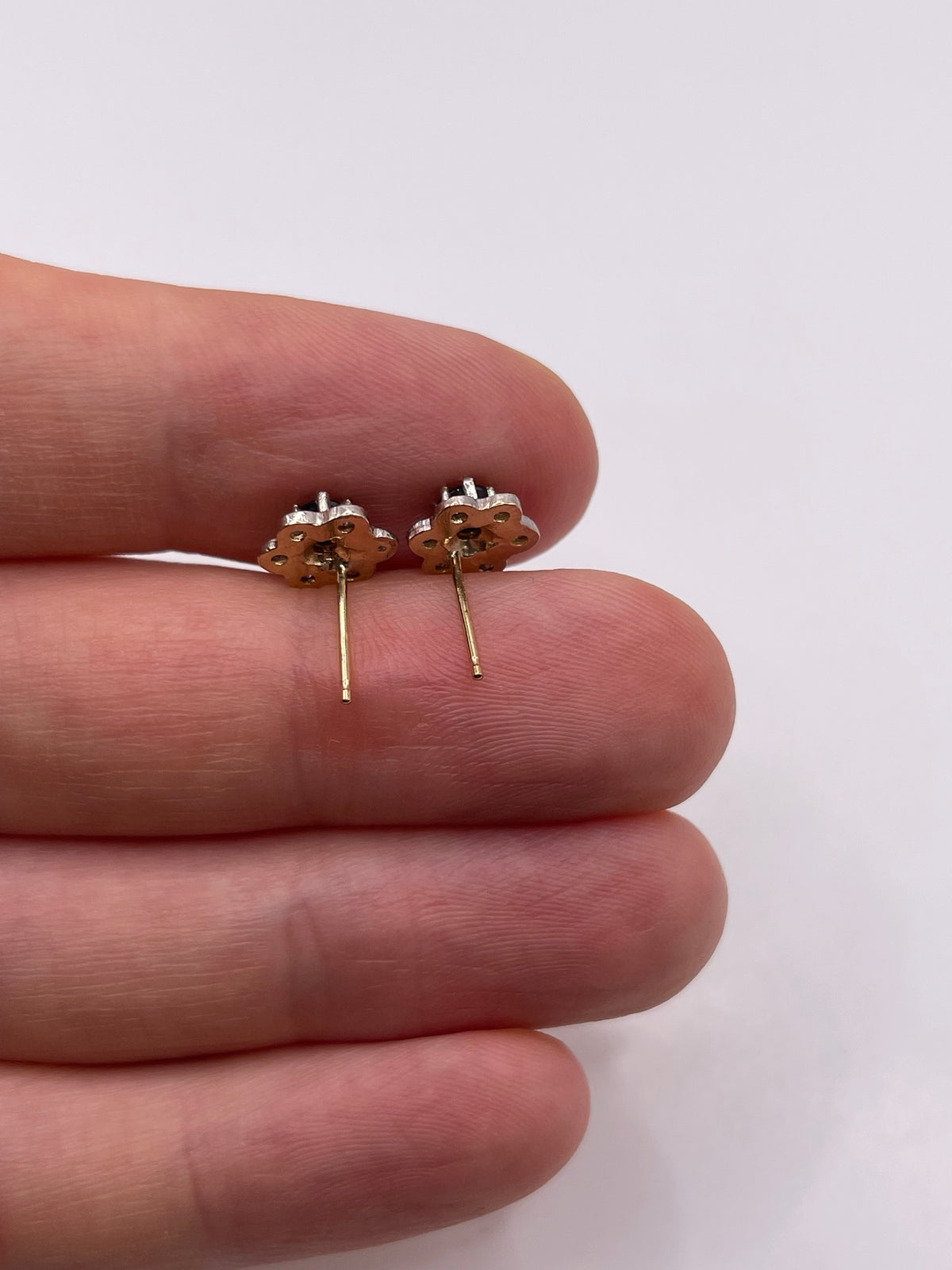 9ct gold sapphire and diamond earrings