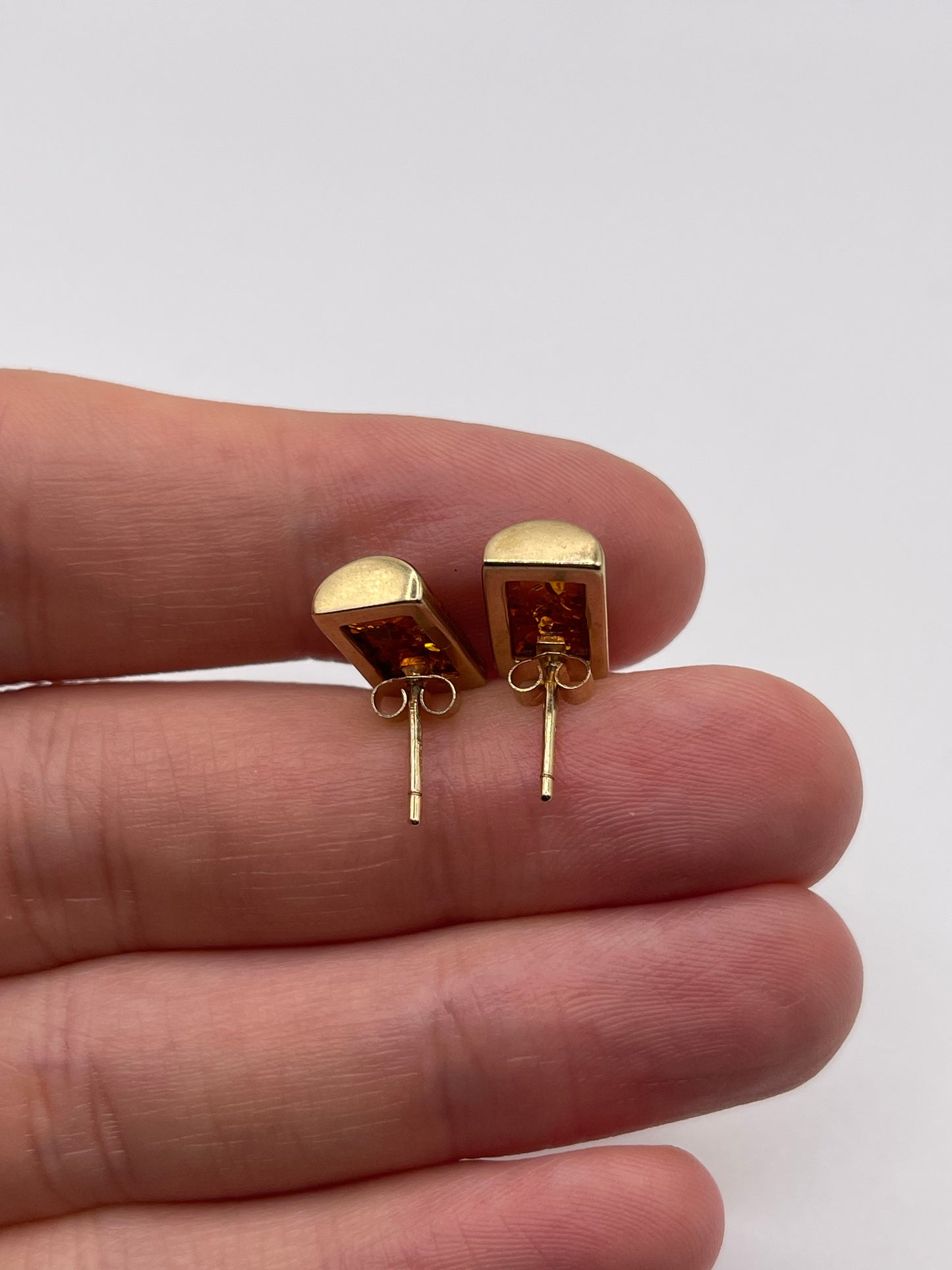 9ct gold amber earrings