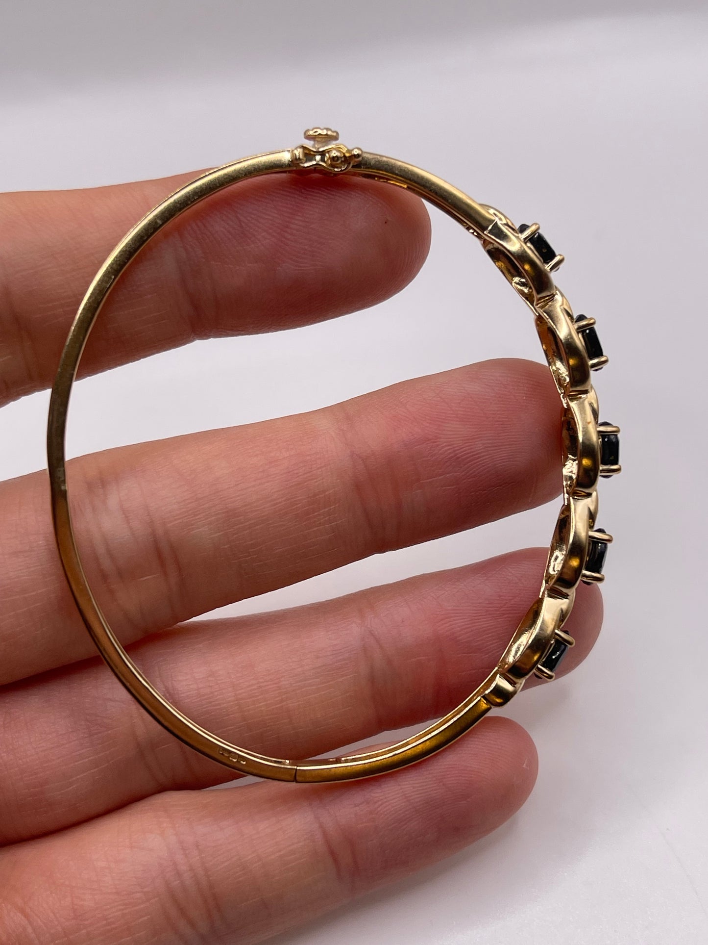 9ct gold sapphire and diamond bangle