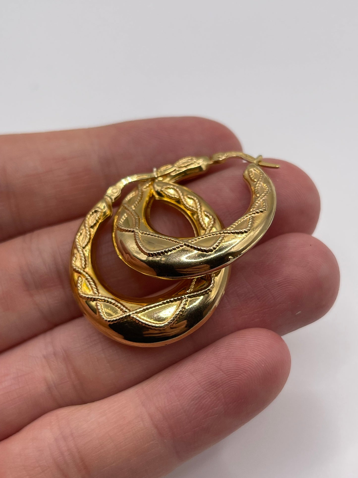 9ct gold creole earrings